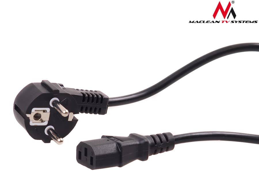 

Kabel zasilający Maclean, 3 pin, wtyk EU, 5m, MCTV-801