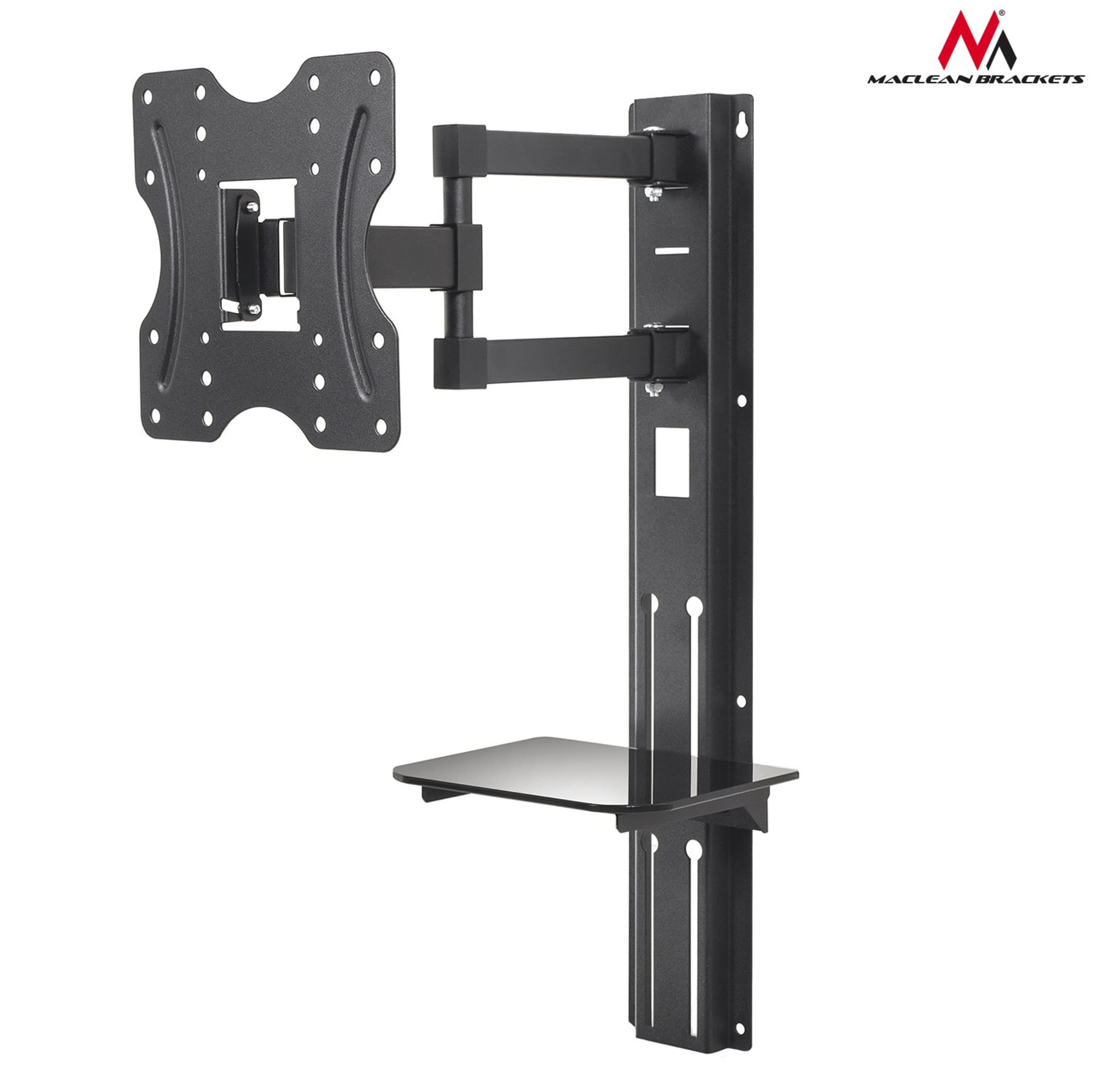 

Uchwyt do TV z półką na DVD Maclean, vesa 200x200 , 23"-42", 30kg, MC-771