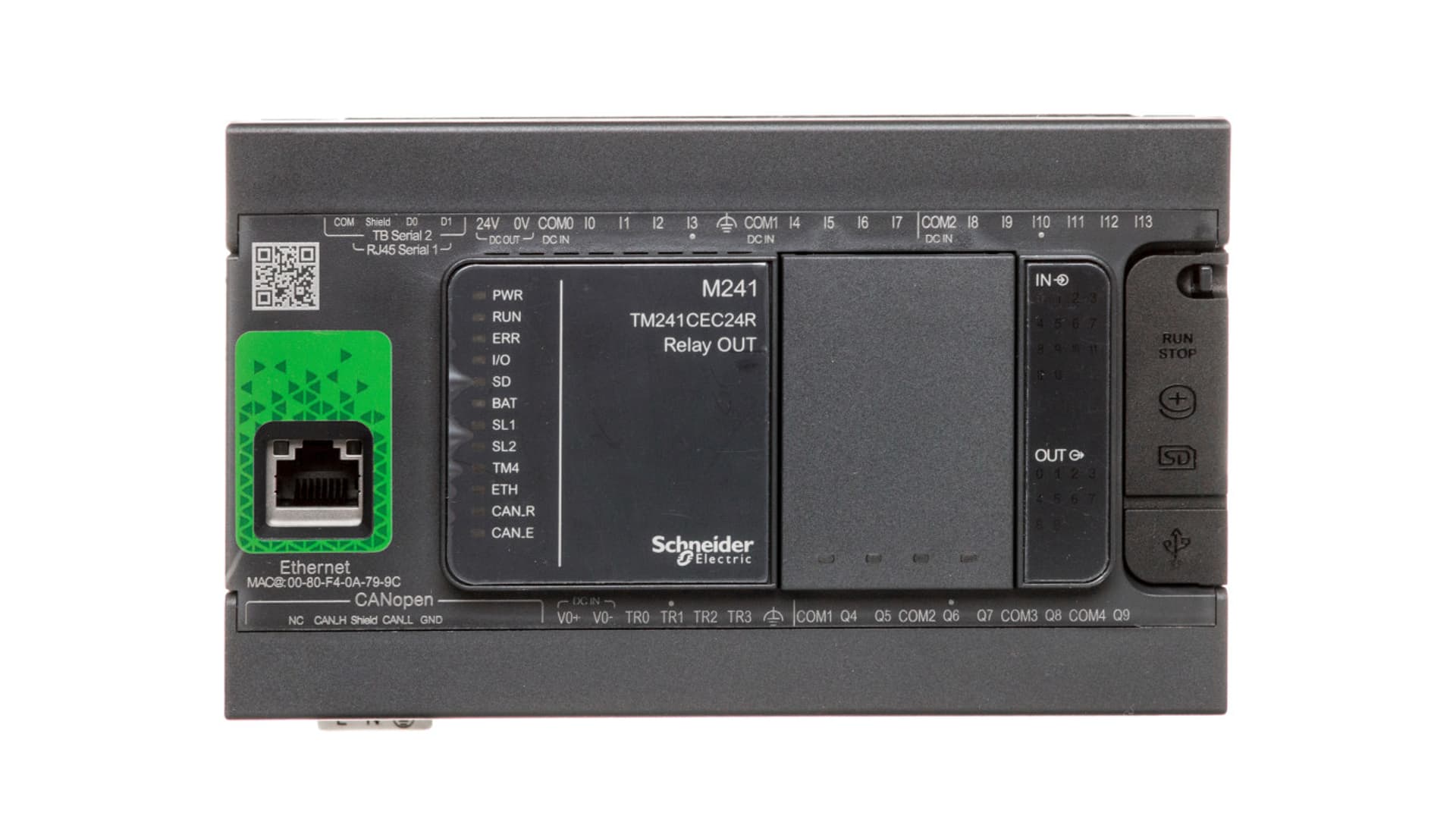 

Sterownik programowalny 24 I/O przekaźnikowych Ethernet/CANopenModicon M241-24I/O TM241CEC24R