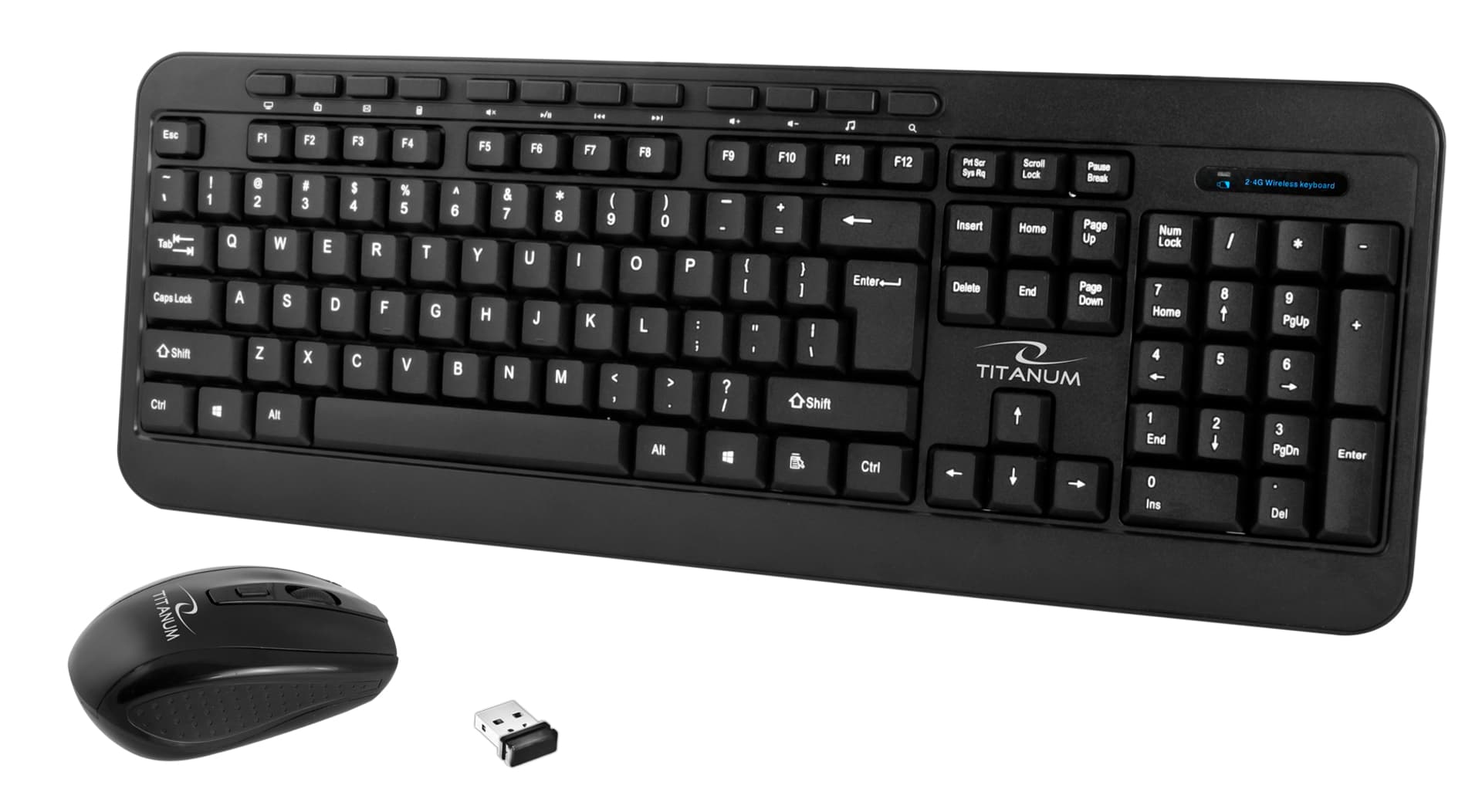 

Zestaw klawiatura + mysz TITANUM AKRON TK109 (USB 2.0; kolor czarny; optyczna; 1600 DPI)