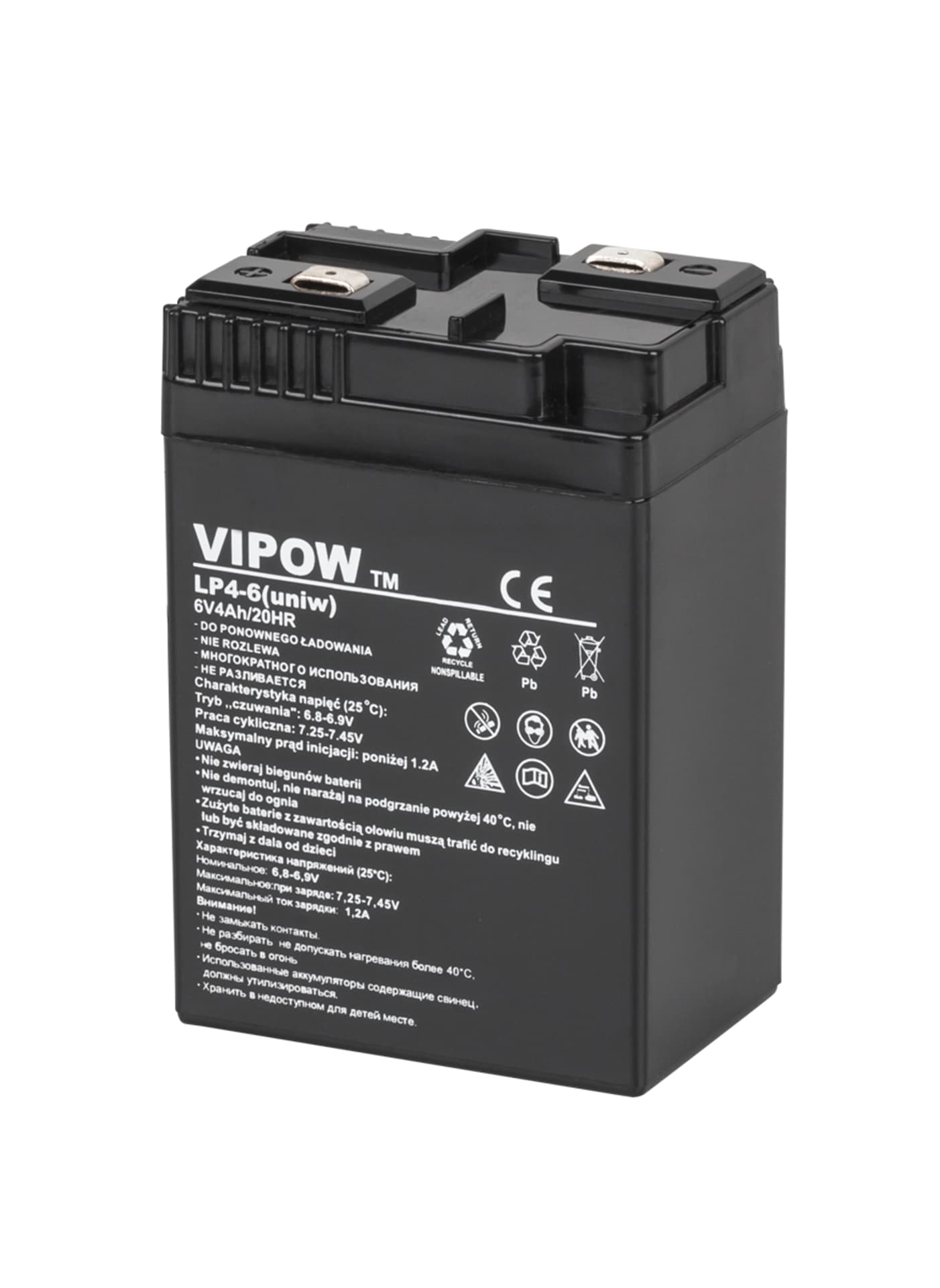 

Akumulator żelowy VIPOW 6V 4Ah (uniw.) (1LL)