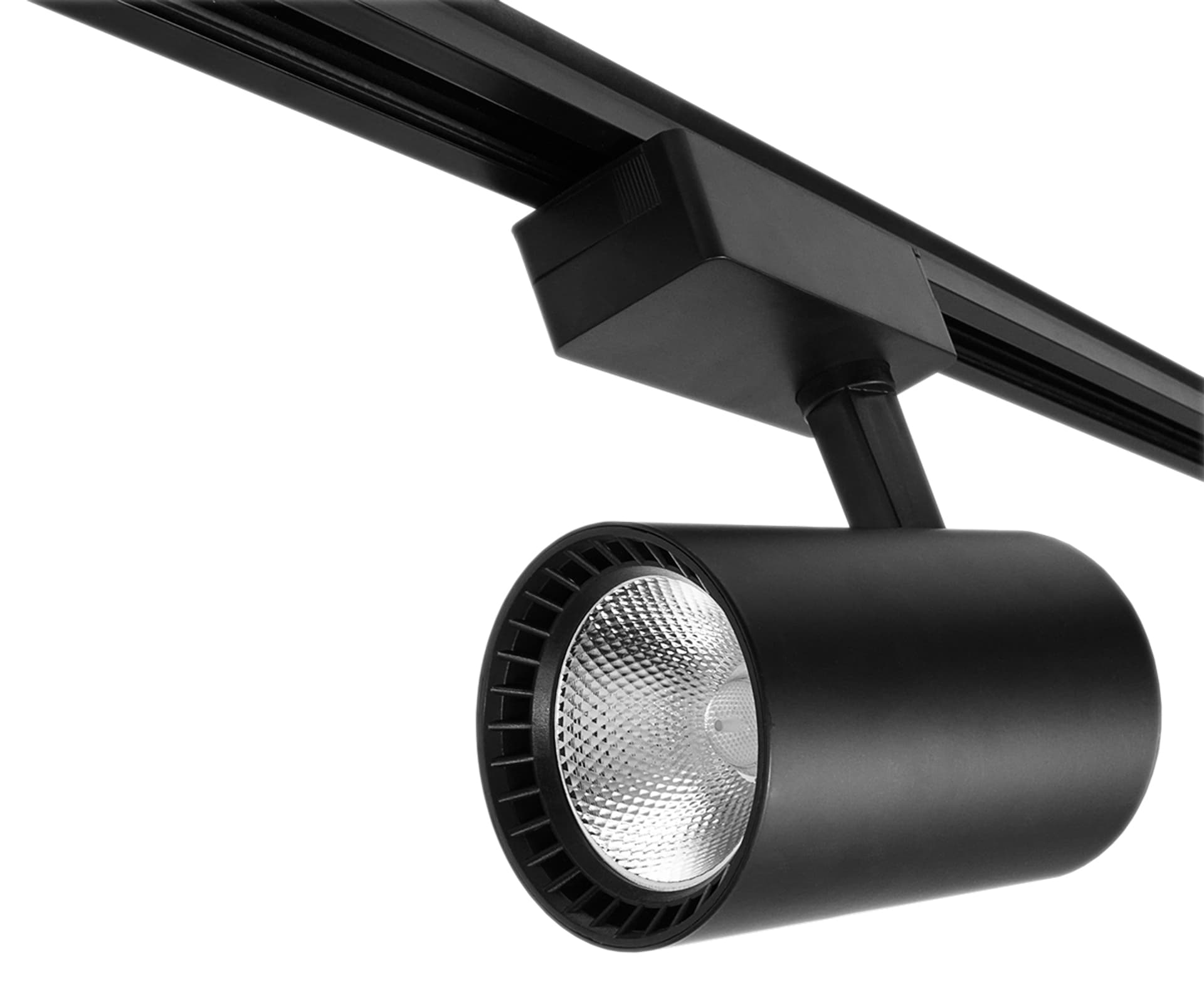 

Lampa sklepowa led reflektor szynowy jednofazowy czarny 30w 2250 lm światło ciepłe 3000k