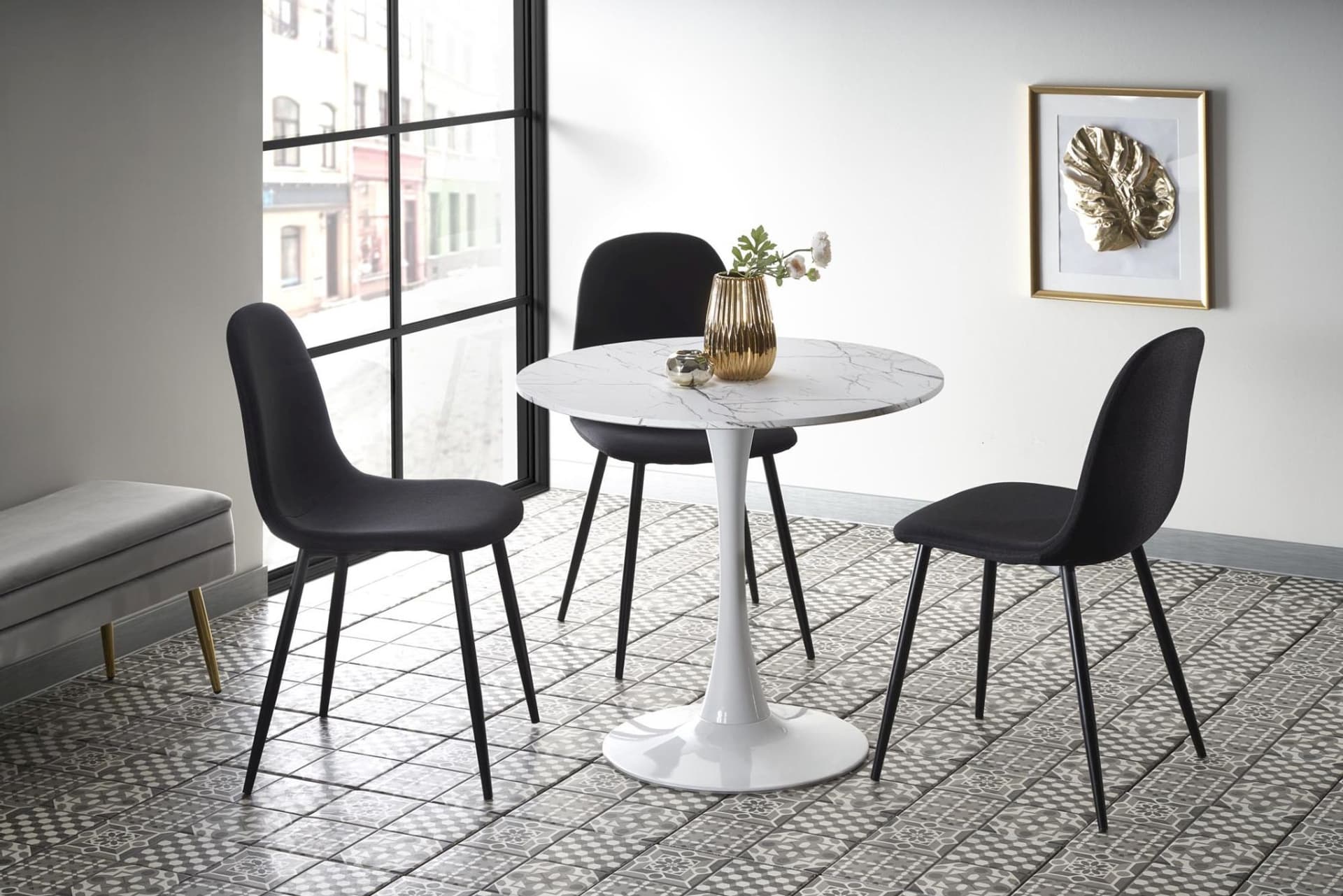 

Stół okrągły Denver White Marble 80 cm