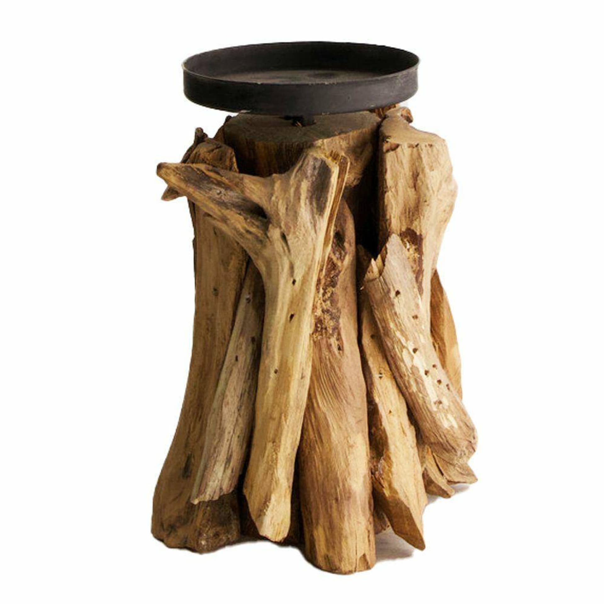 

Świecznik z naturalnym drewnem, 17 cm
