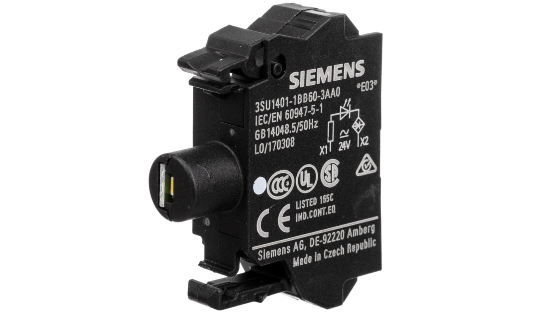 

Oprawka blok LED biały 24V AC-DC montaż czołowy przył sprężynowe SIRIUS ACT 3SU1401-1BB60-3AA0