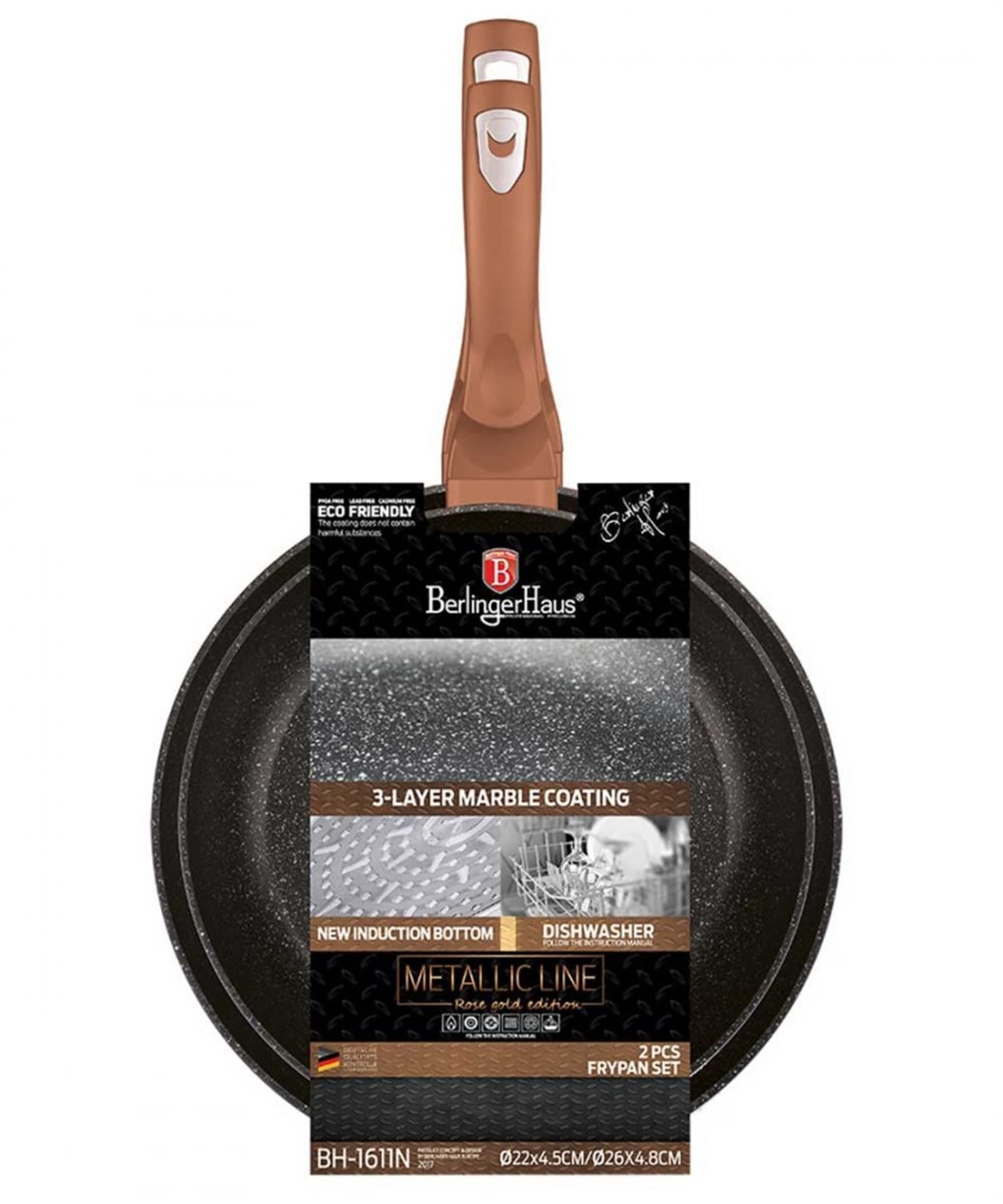 

ZESTAW 2 PATELNI GRANITOWYCH BERLINGER HAUS ROSE GOLD BH-1611