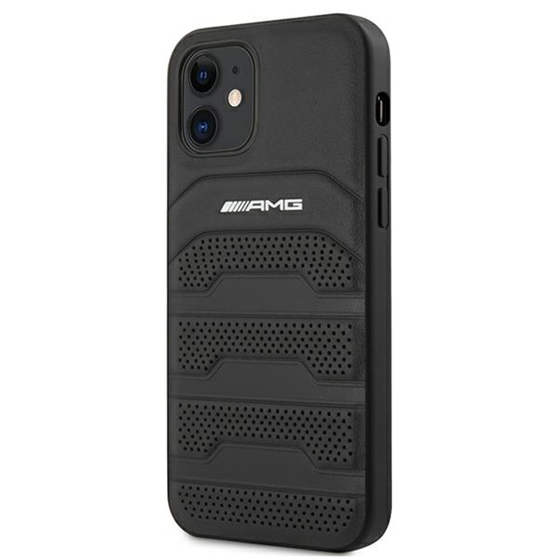 

AMG AMHCP12SGSEBK iPhone 12 mini 5,4" czarny/black hardcase Leather Debossed Lines