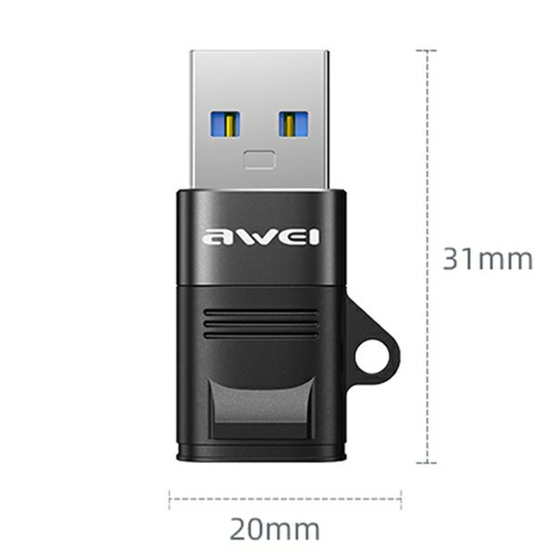 

AWEI Adapter CL-13 USB-C/USB-A czarny/black