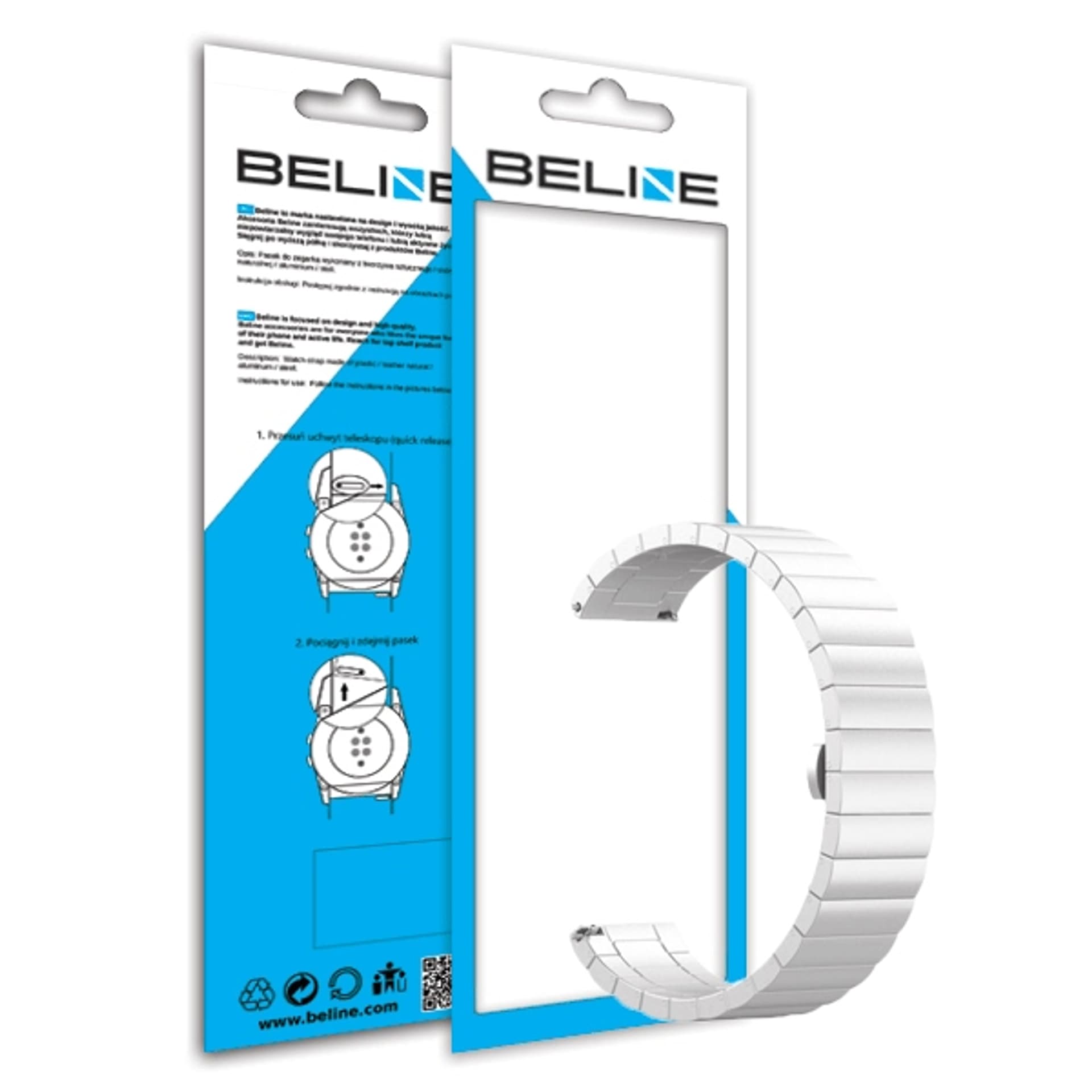 

Beline pasek Watch 20mm Beauty srebrny/silver