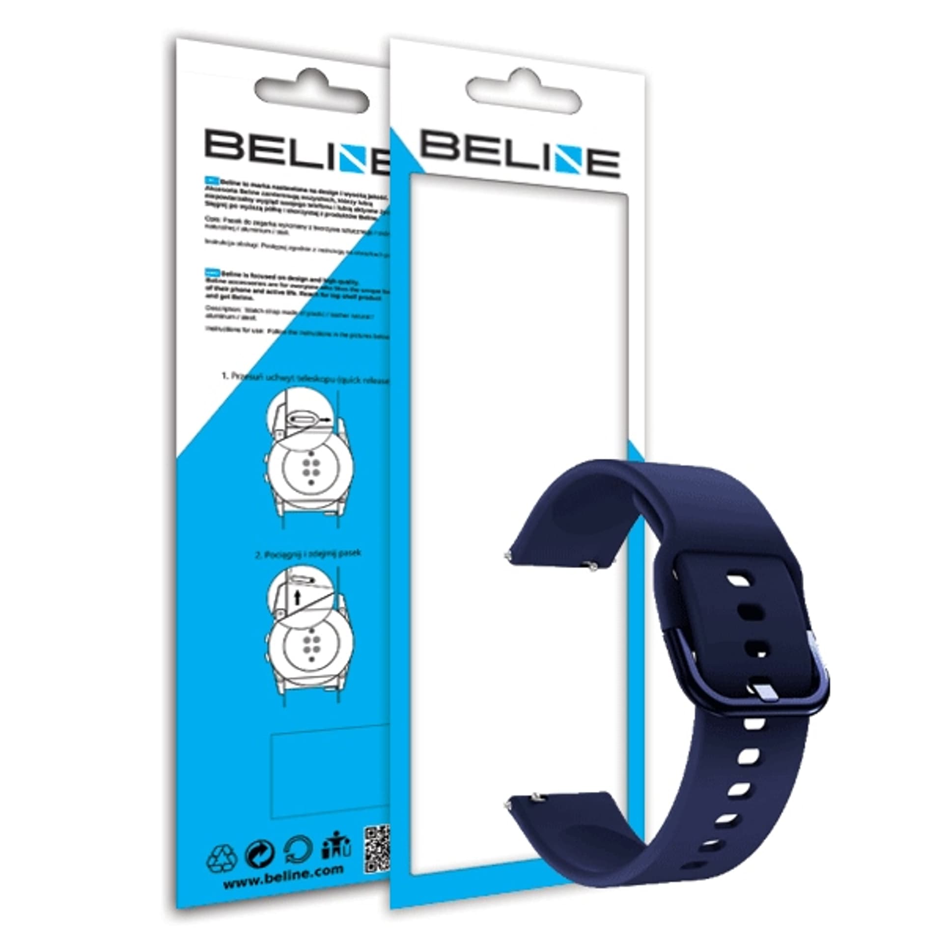 

Beline pasek Watch 20mm Classic granatowy/navy blue