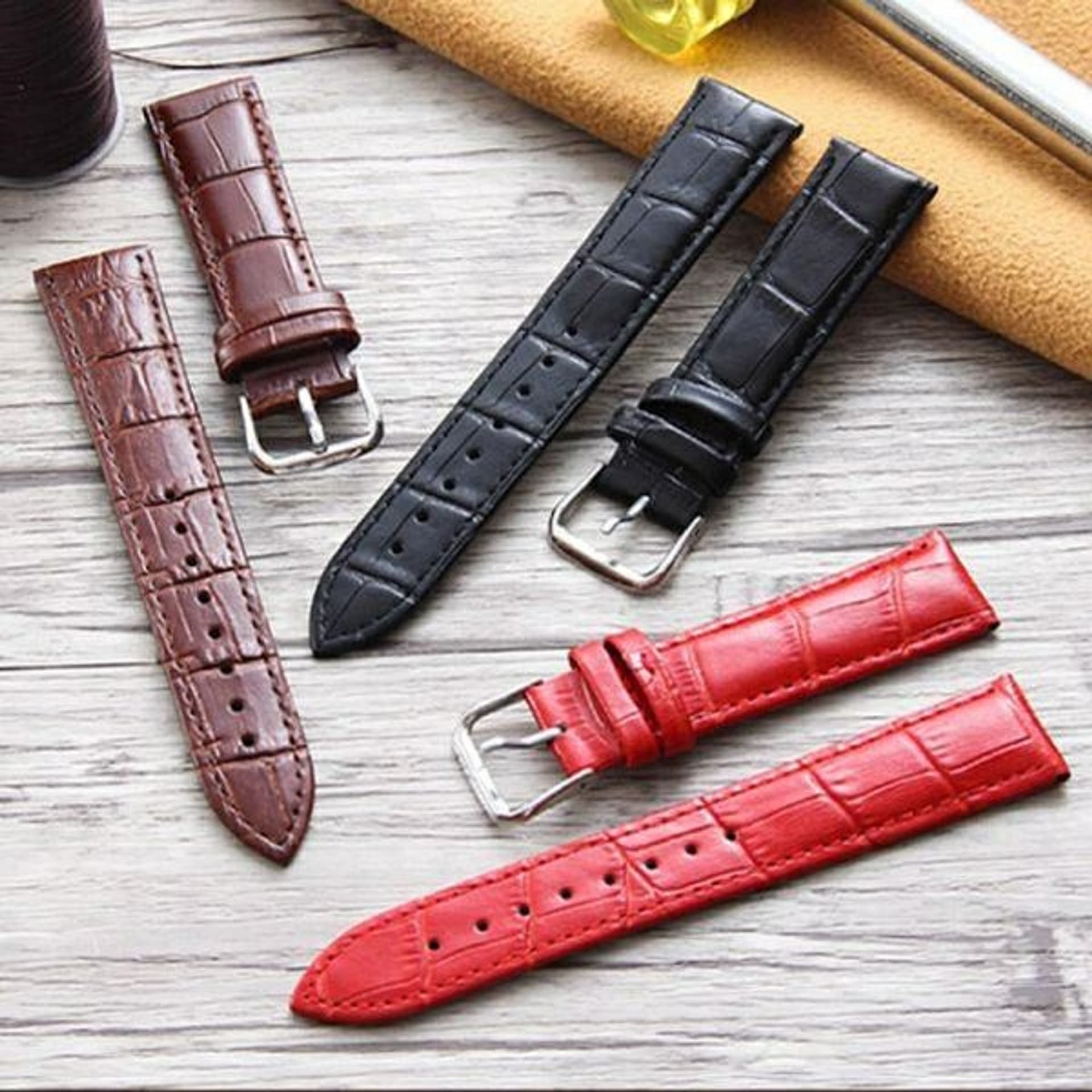 

Beline pasek Watch 20mm Croco czerwony/red