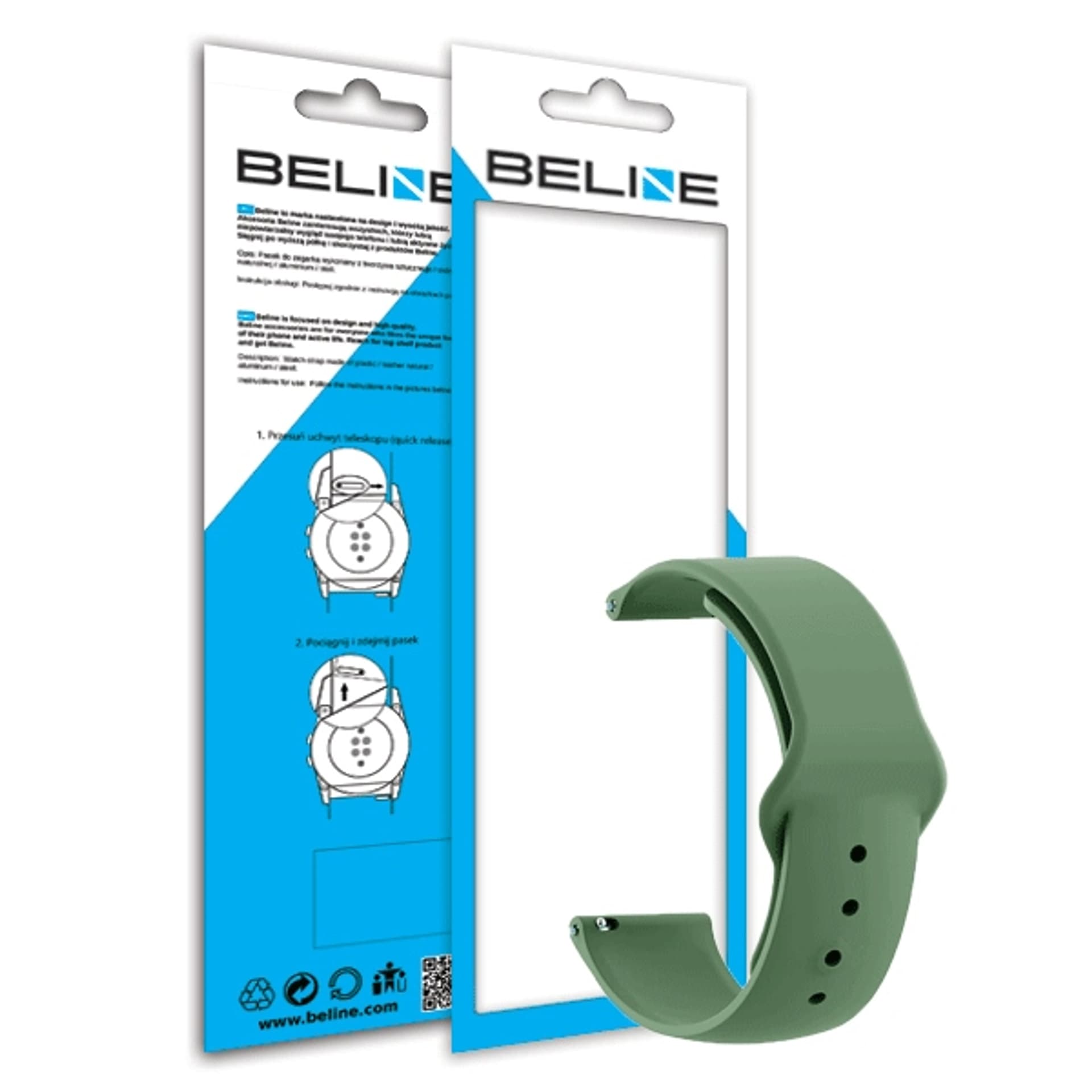 

Beline pasek Watch 22mm Everyday zielony/green C-12