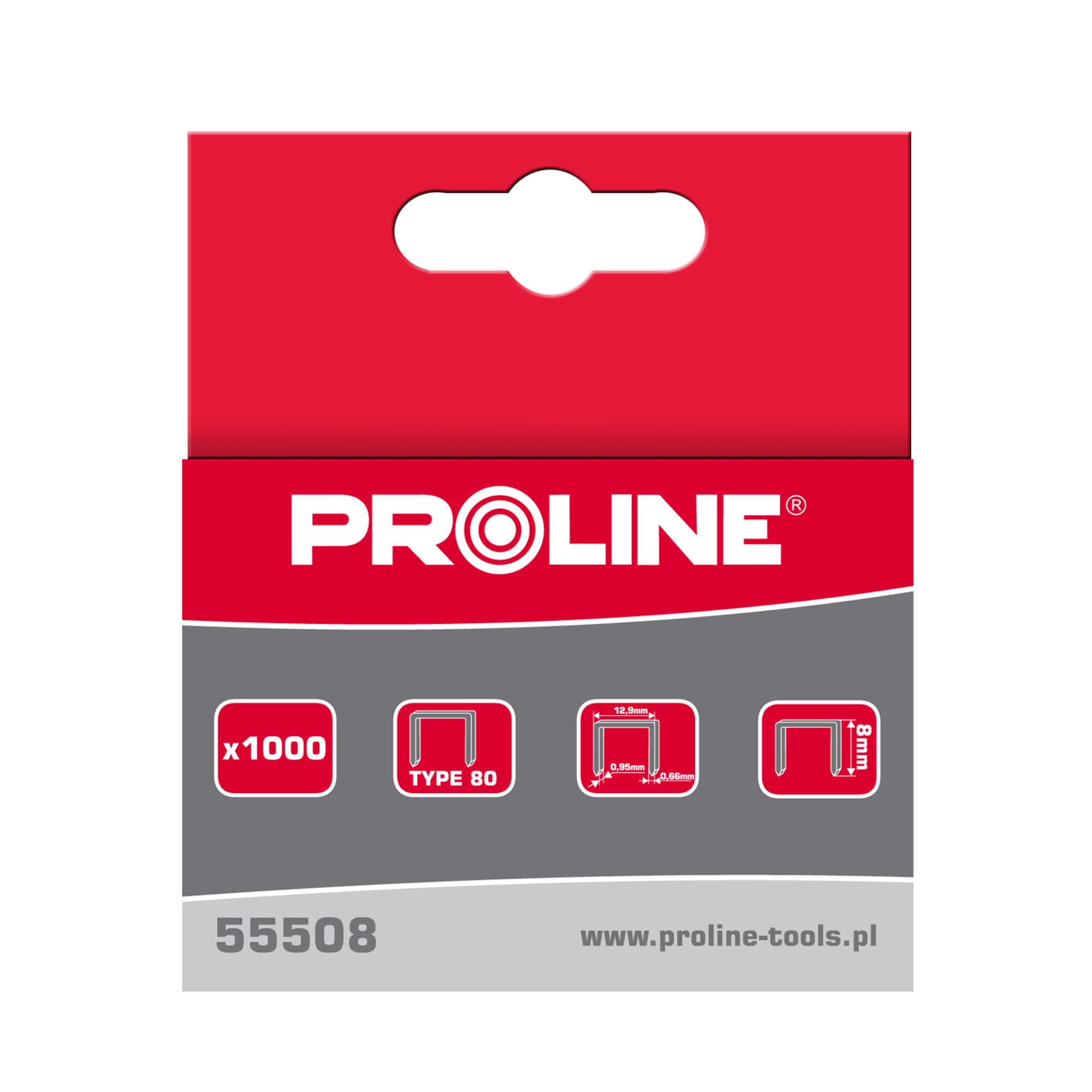 

Zszywki typ 80, 10mm, 12,9*0,95mm, 1000 szt, proline
