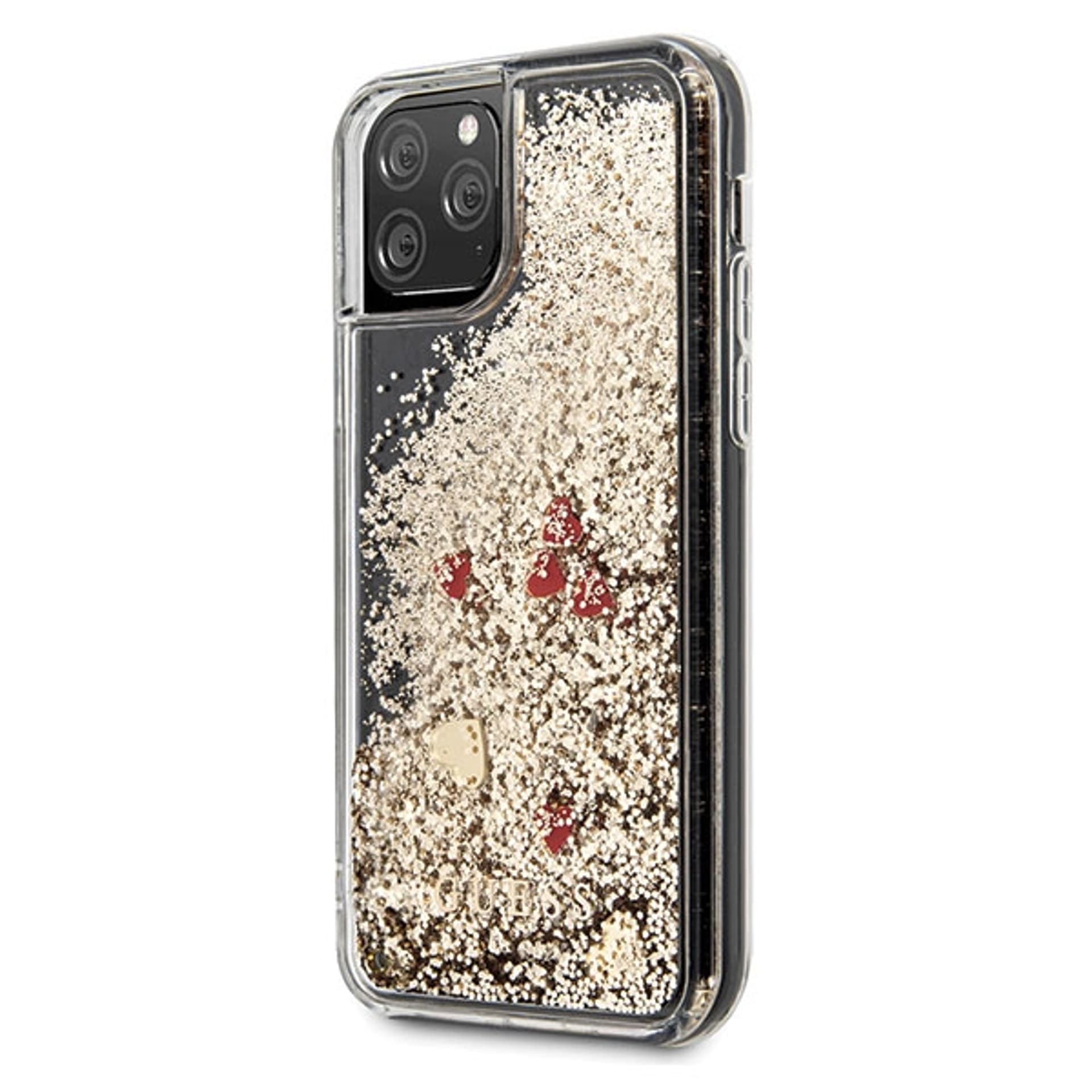 

Guess GUHCN65GLHREGO iPhone 11 Pro Max gold/złoty hard case Liquid Glitter Hearts