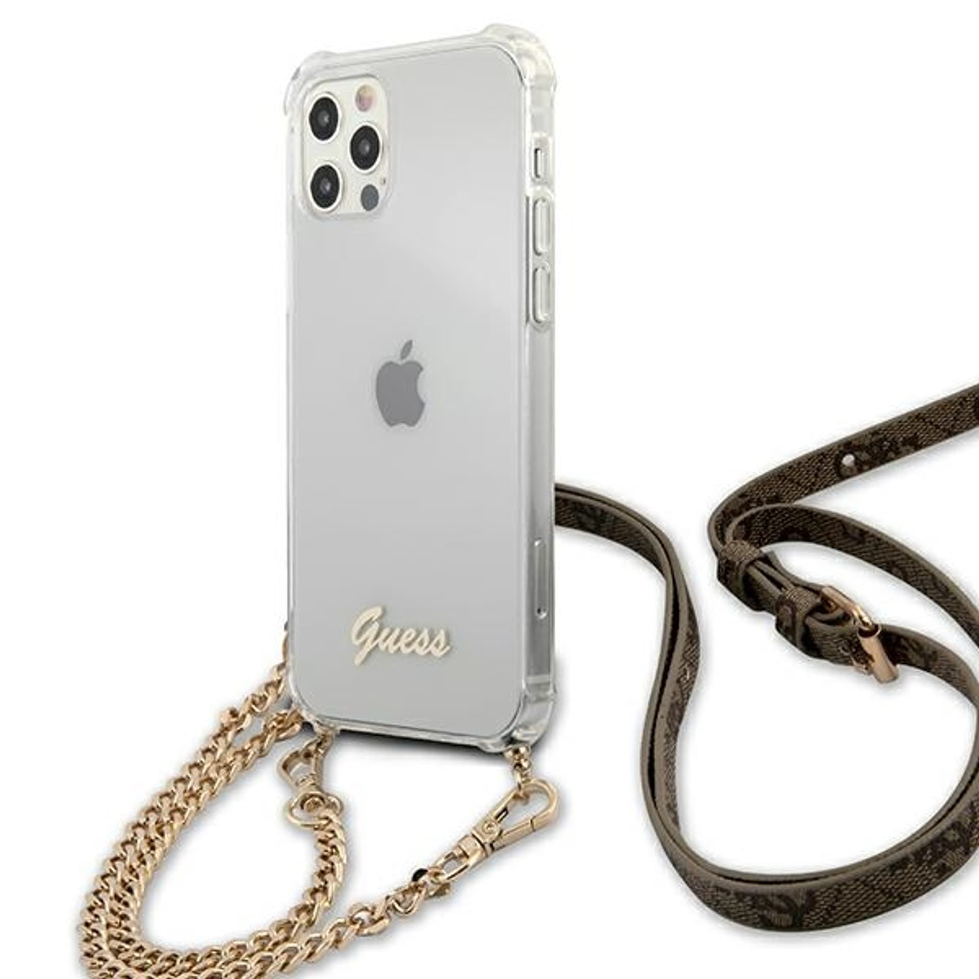 

Guess GUHCP12MKC4GSGO iPhone 12/12 Pro 6,1" Transparent hardcase 4G Gold Chain