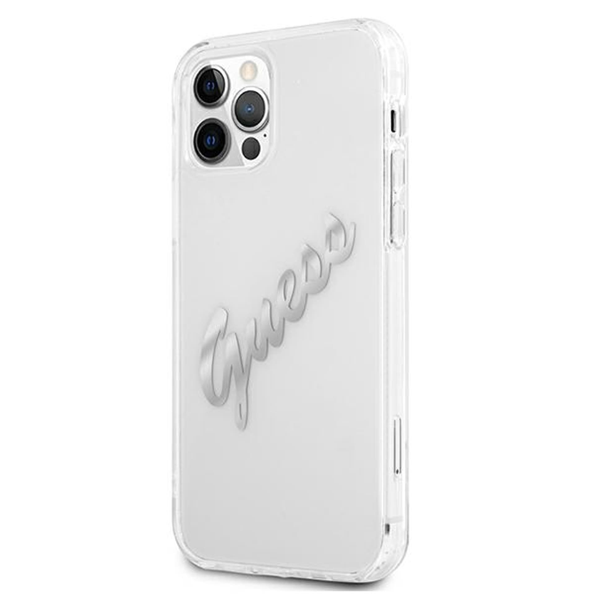 

Guess GUHCP12MKTRSVSI iPhone 12/12 Pro 6,1" Transparent hardcase Vintage Script Silver