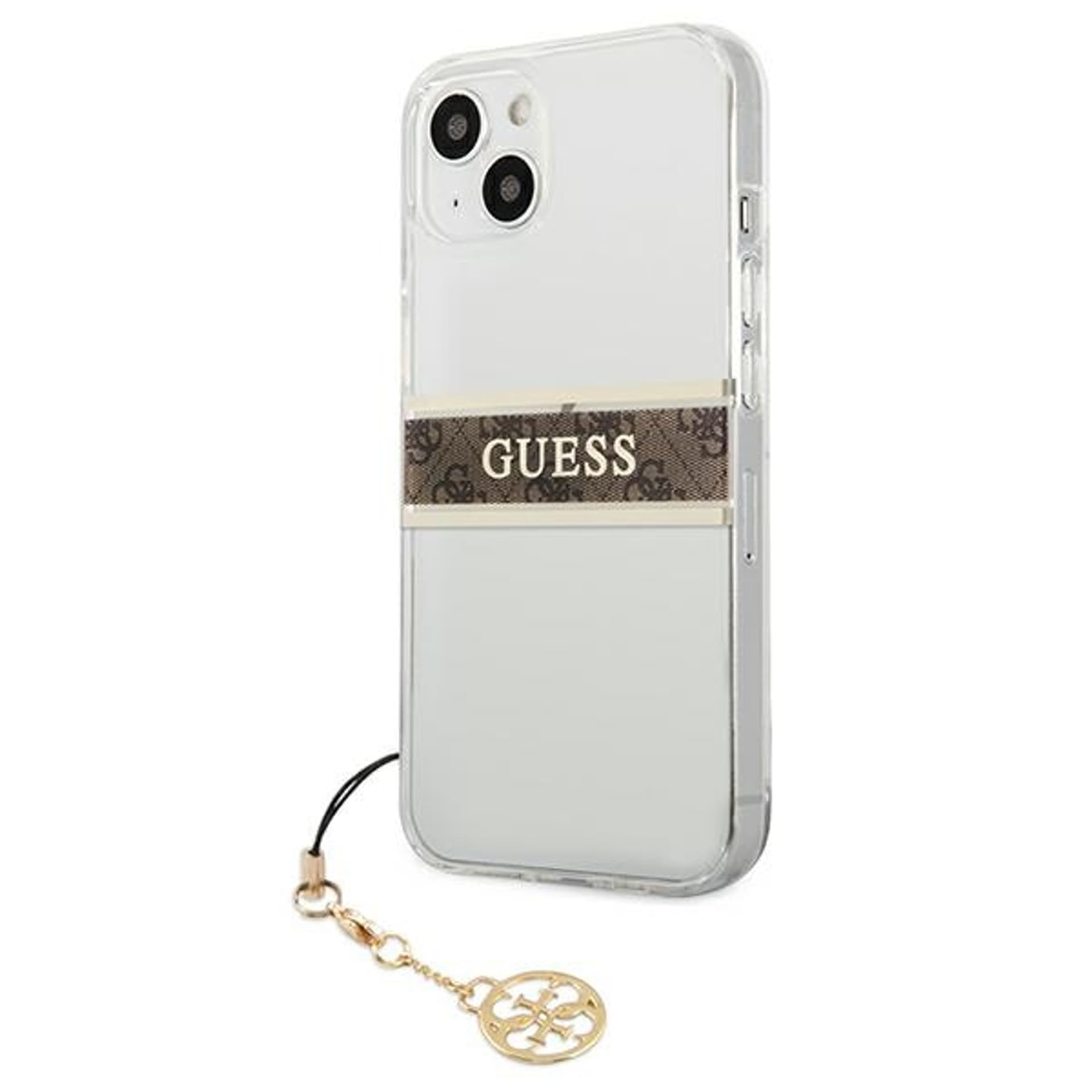 

Guess GUHCP13SKB4GBR iPhone 13 mini 5,4" Transparent hardcase 4G Brown Strap Charm