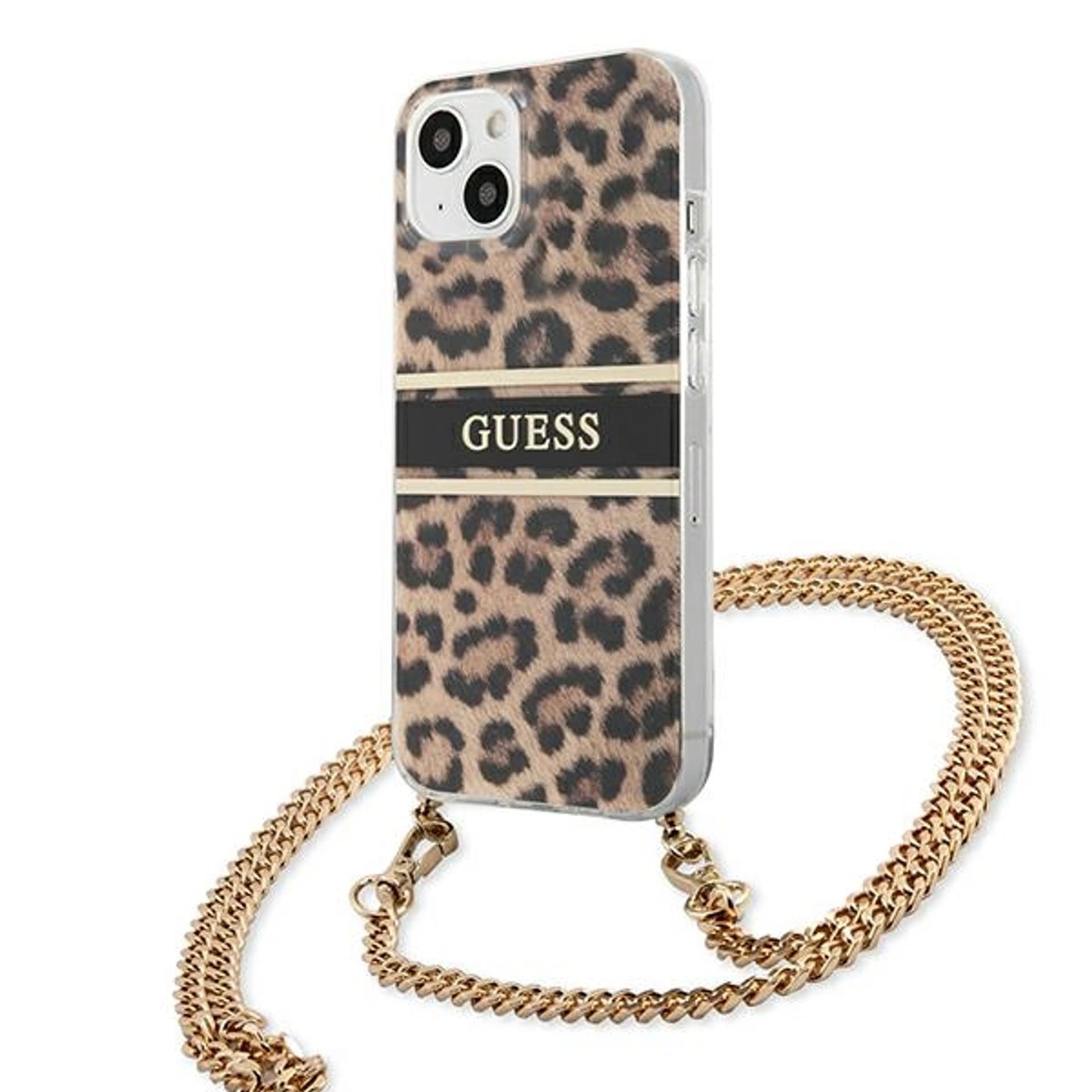 

Guess GUHCP13SKBCLE iPhone 13 mini 5,4" Leopard hardcase Gold Strap