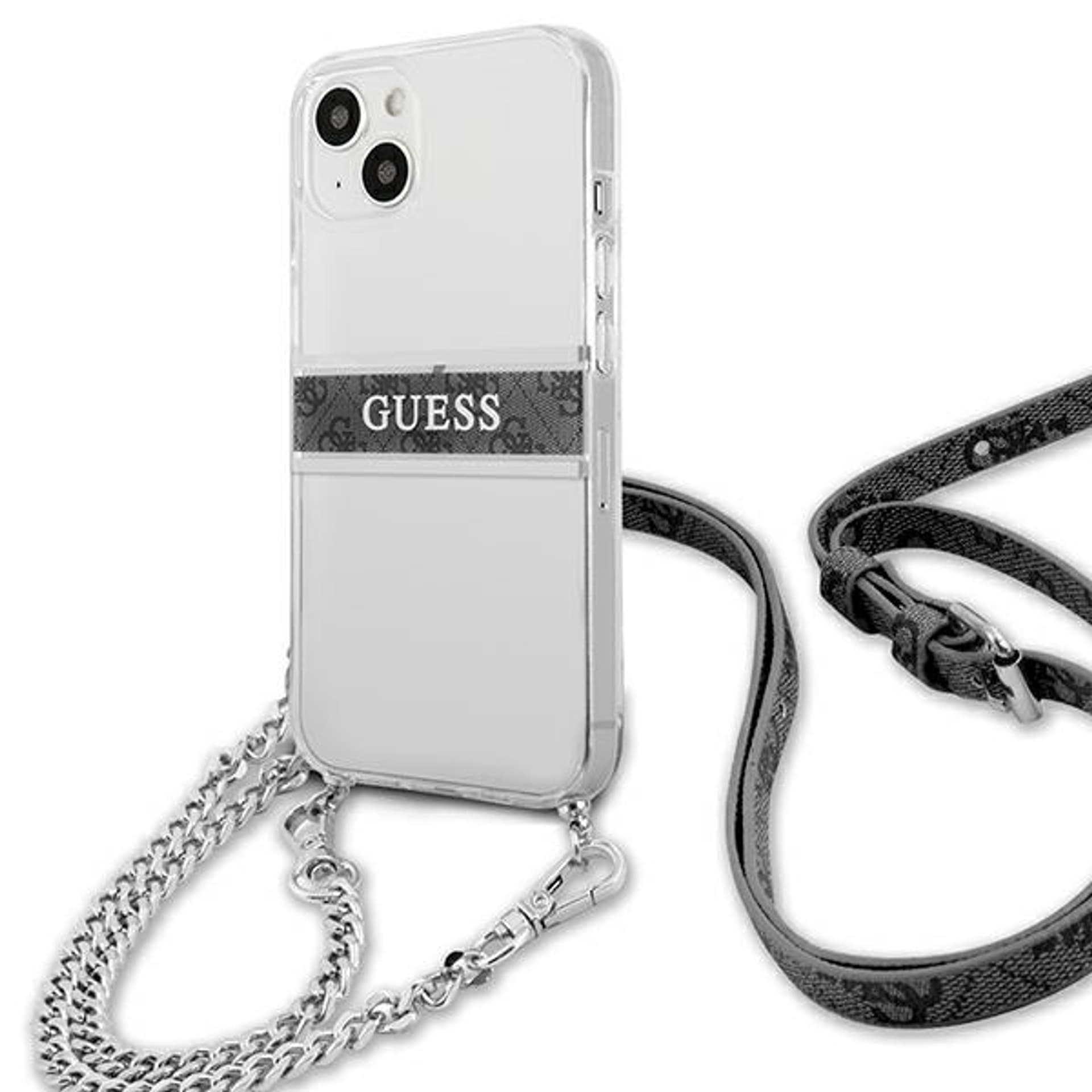 

Guess GUHCP13MKC4GBSI iPhone 13 6,1" Transparent hardcase 4G Grey Strap Silver Chain