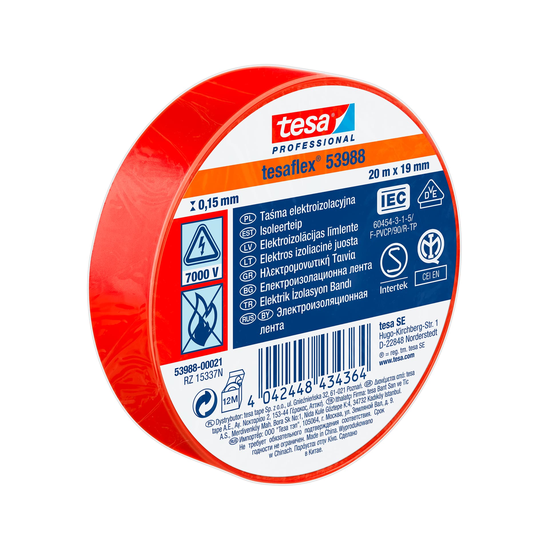 

Taśma elektroizol.5000v pcw 20m:19mm czerwona (h5394888)