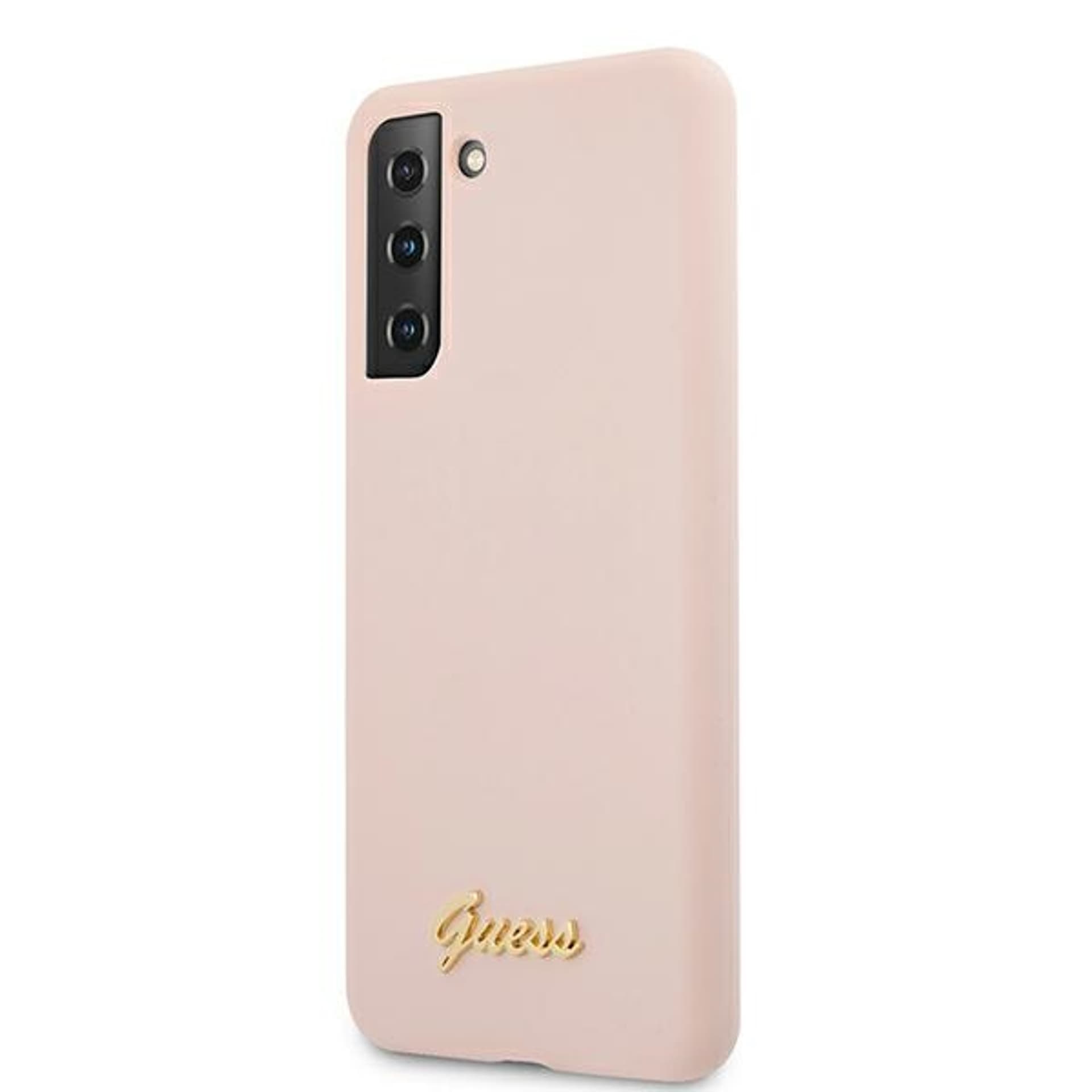 

Guess GUHCS21MLSLMGLP S21+ G996 różowy/pink hardcase Silicone Script Metal Logo