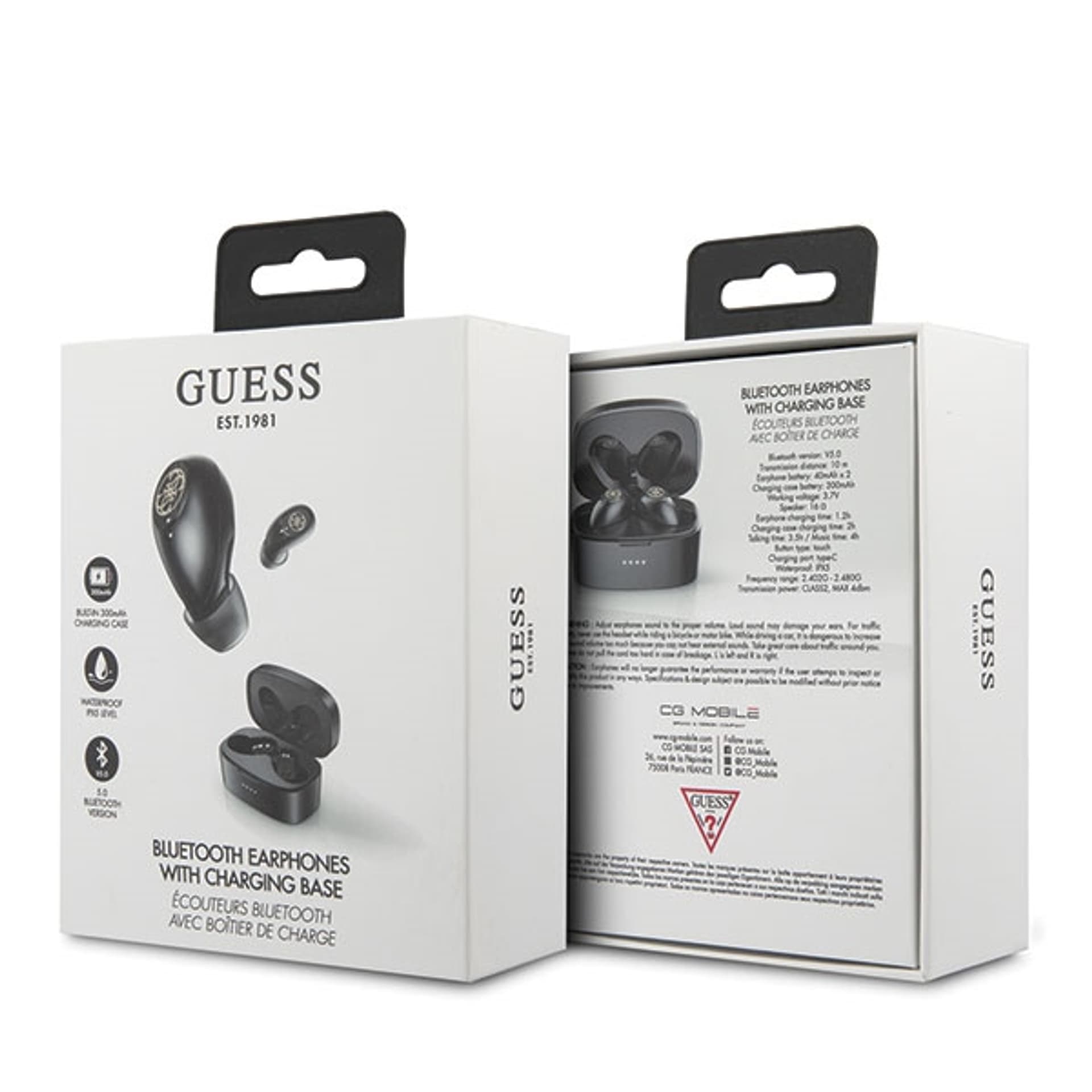 

Guess słuchawki Bluetooth GUTWSJL4GBK TWS + stacja dokująca czarny/black 4G