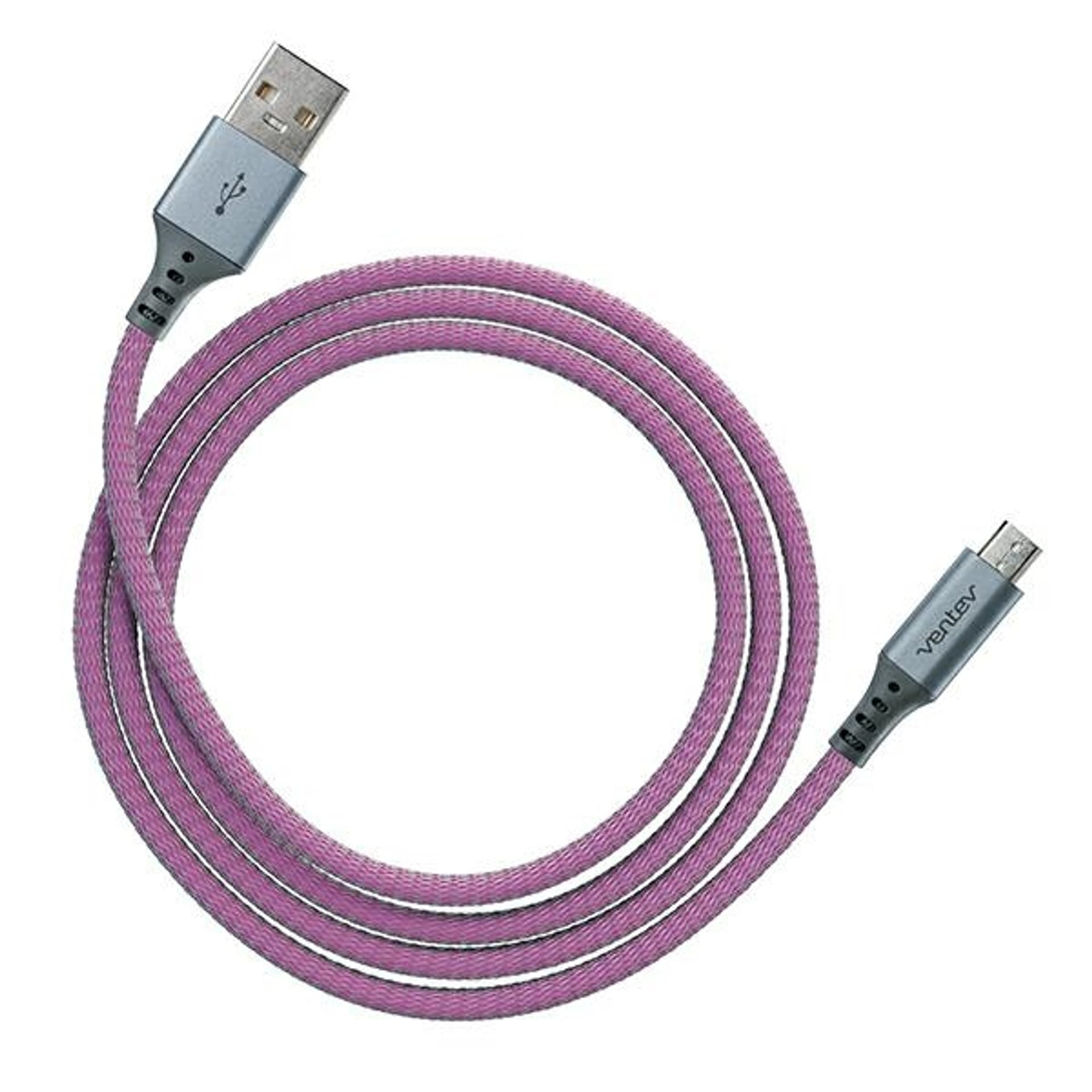 

Kabel Ventev 1.2M USB-A/microUSB fioletowy/violet 30130