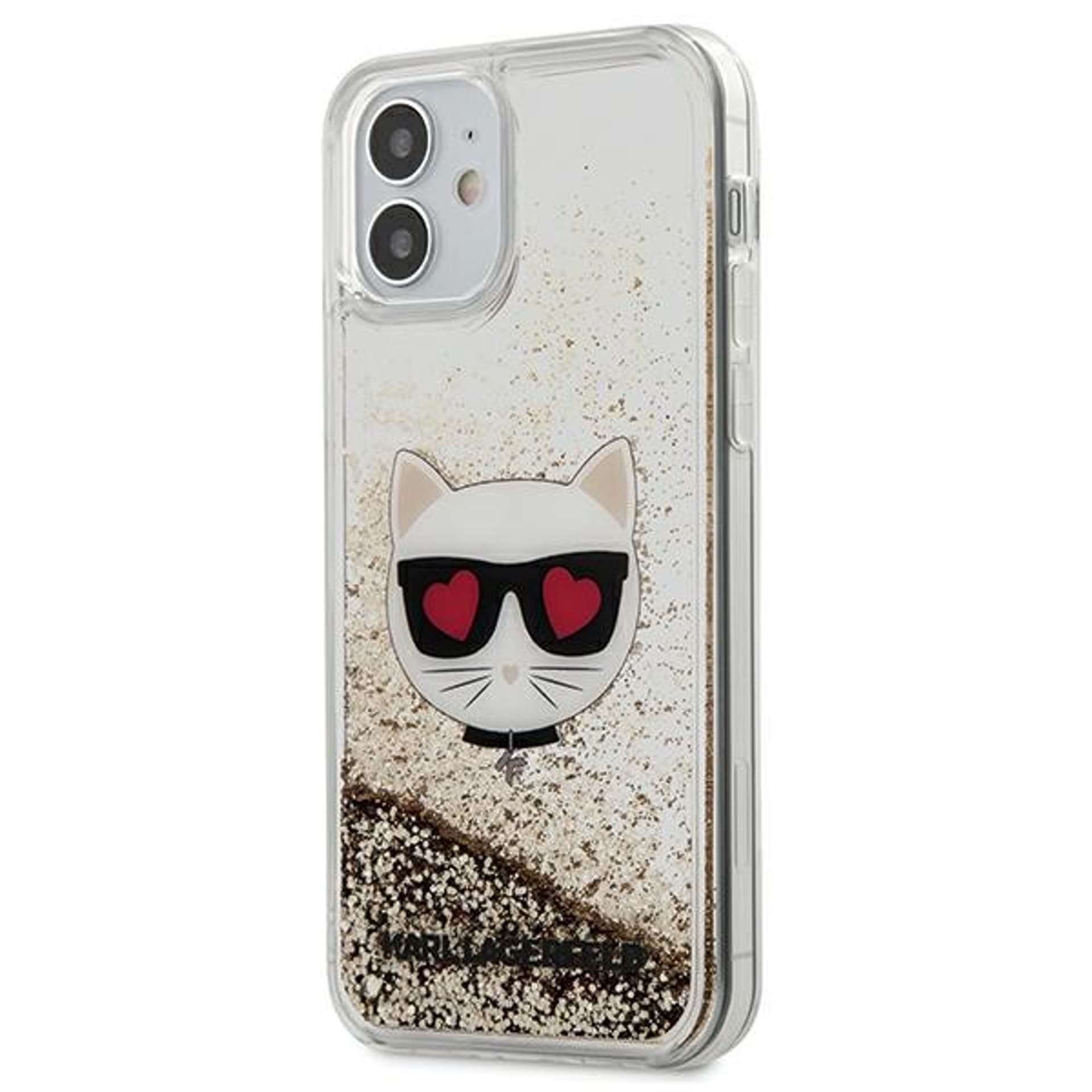 

Karl Lagerfeld Liquid Glitter Choupette - Etui iPhone 12 Mini (złoty)
