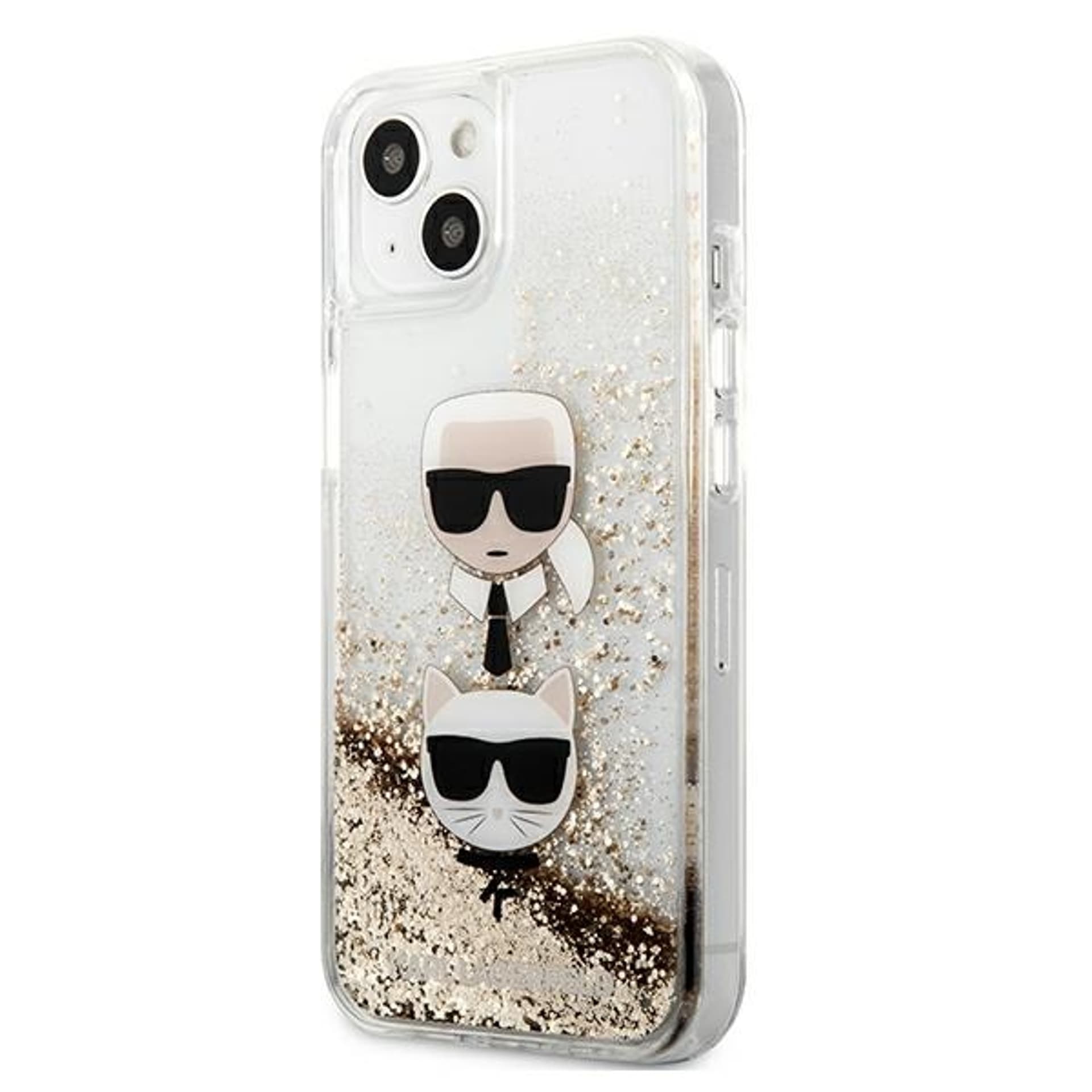 

Karl Lagerfeld KLHCP13SKICGLD iPhone 13 mini 5,4" złoty/gold hardcase Liquid Glitter Karl&Choupette Head