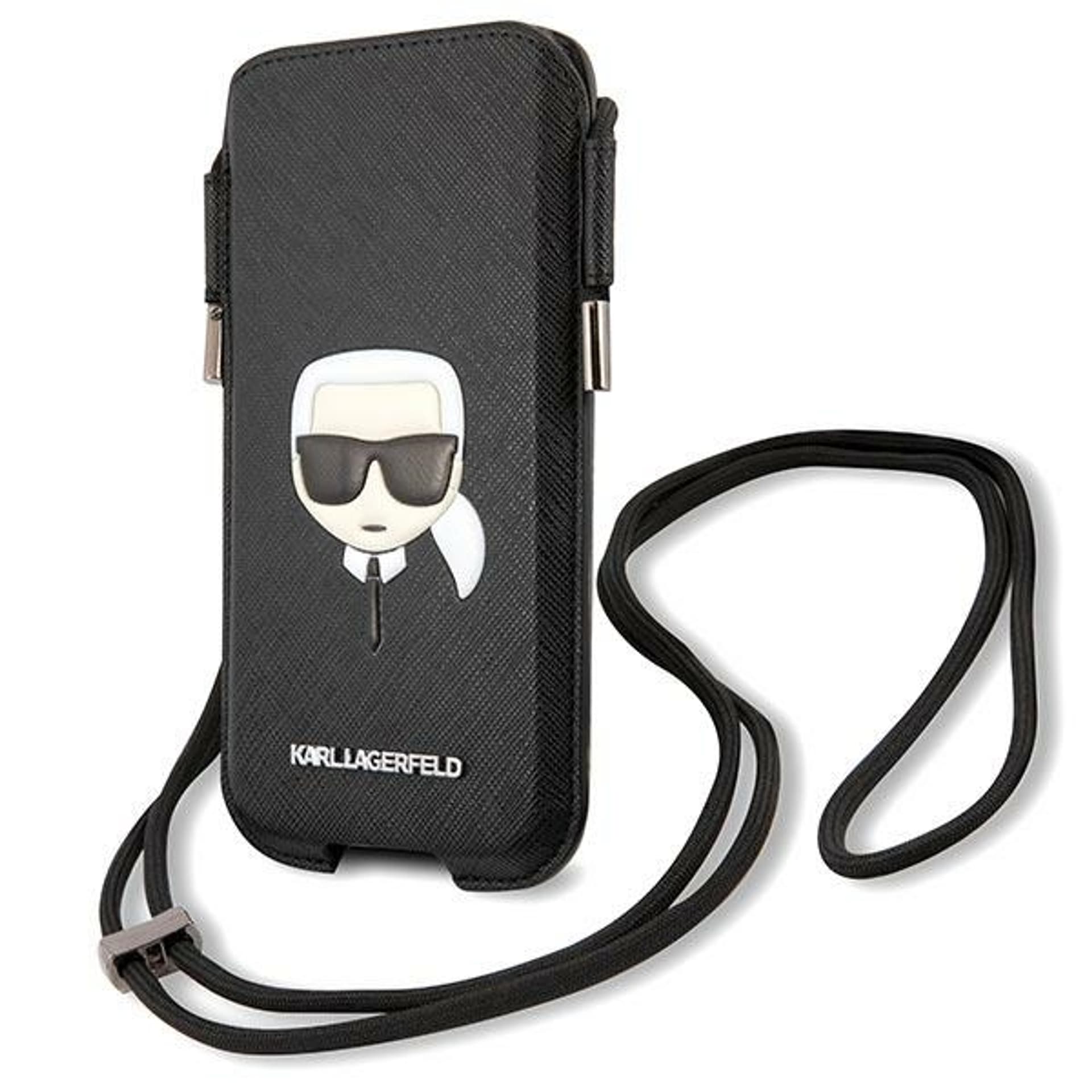 

Karl Lagerfeld Torebka KLHCP12MOPHKHK 6,1" czarny/black hardcase Saffiano Ikonik Karl`s Head