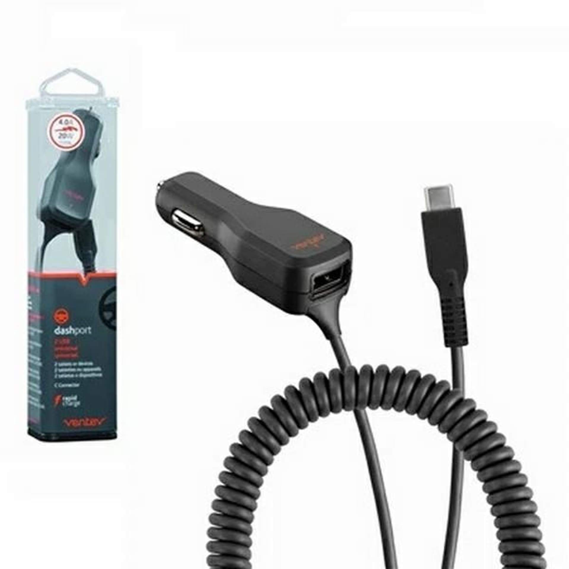 

Ład. samochodowa Ventev USB-C 4A + USB r2400c 29404
