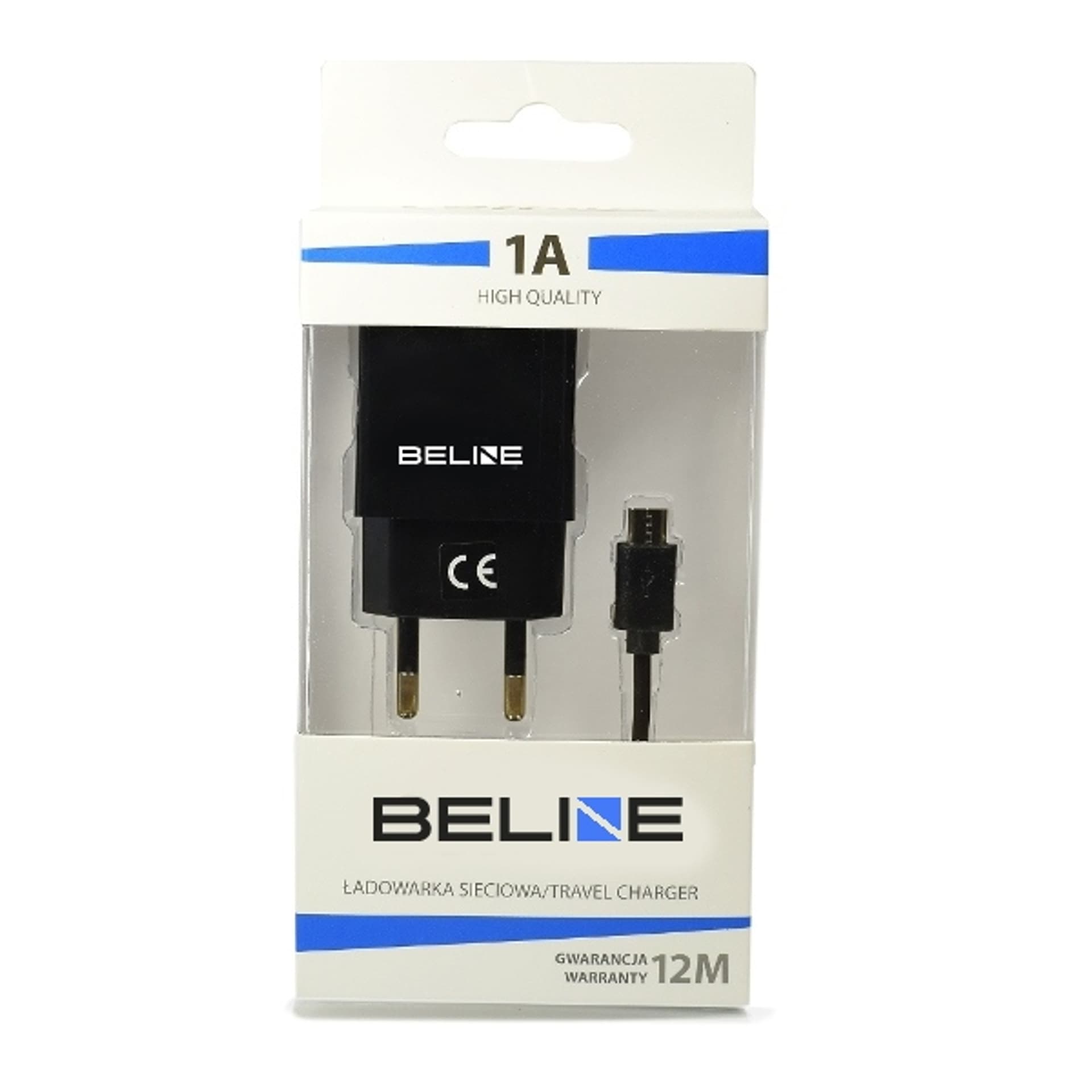 

Ład. siec. Beline 1xUSB + microUSB 1A czarna/black