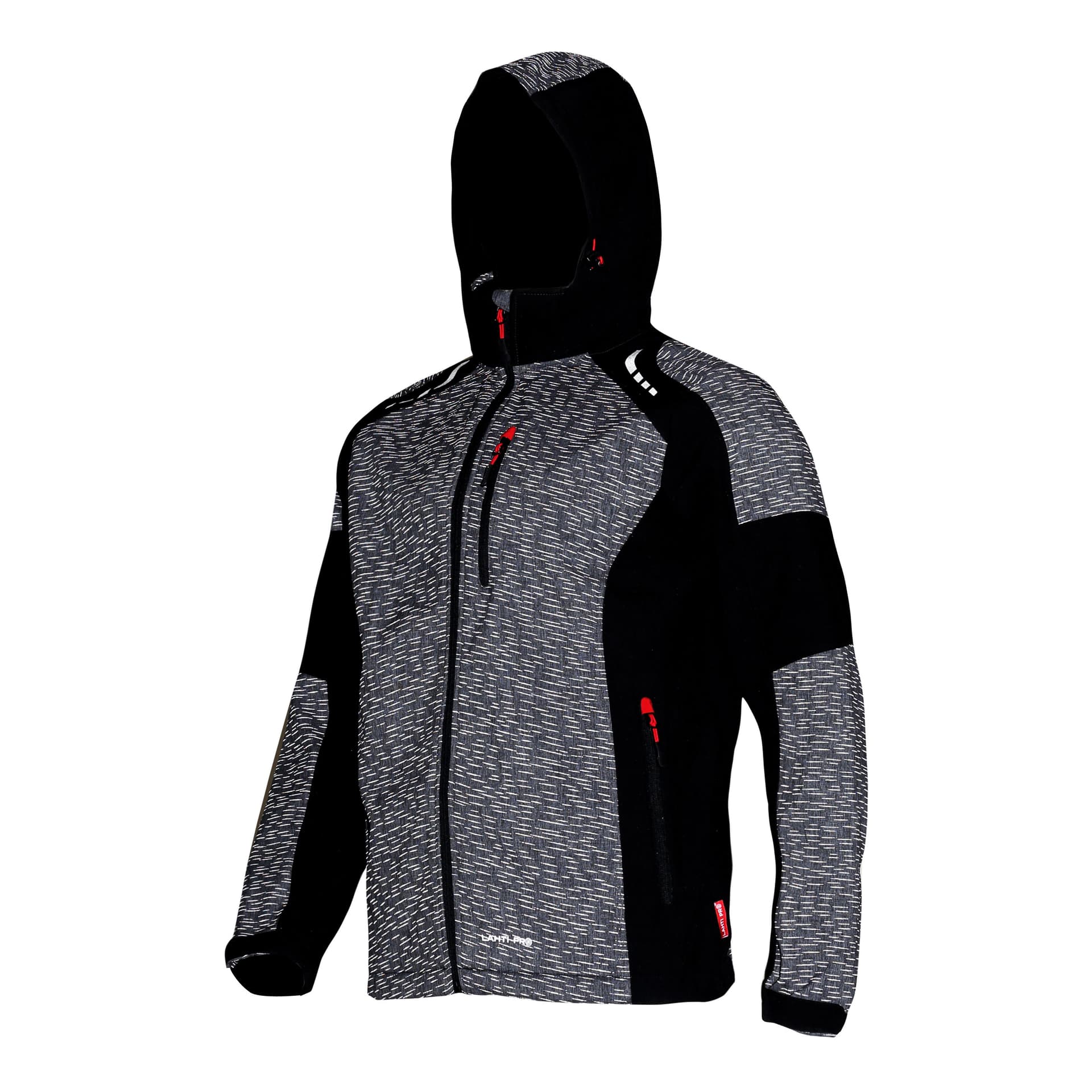 

Kurtka softshell z kapt. szar.-czar.-czerw., "xl", ce, lahti