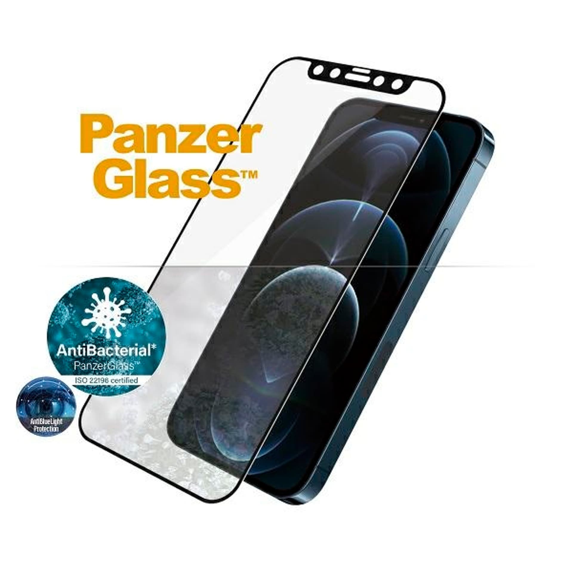 

PanzerGlass E2E Anti-Bluelight iPhone 12 Pro Max 6,7" Case Friendly AntiBacterial Microfracture czarny/black