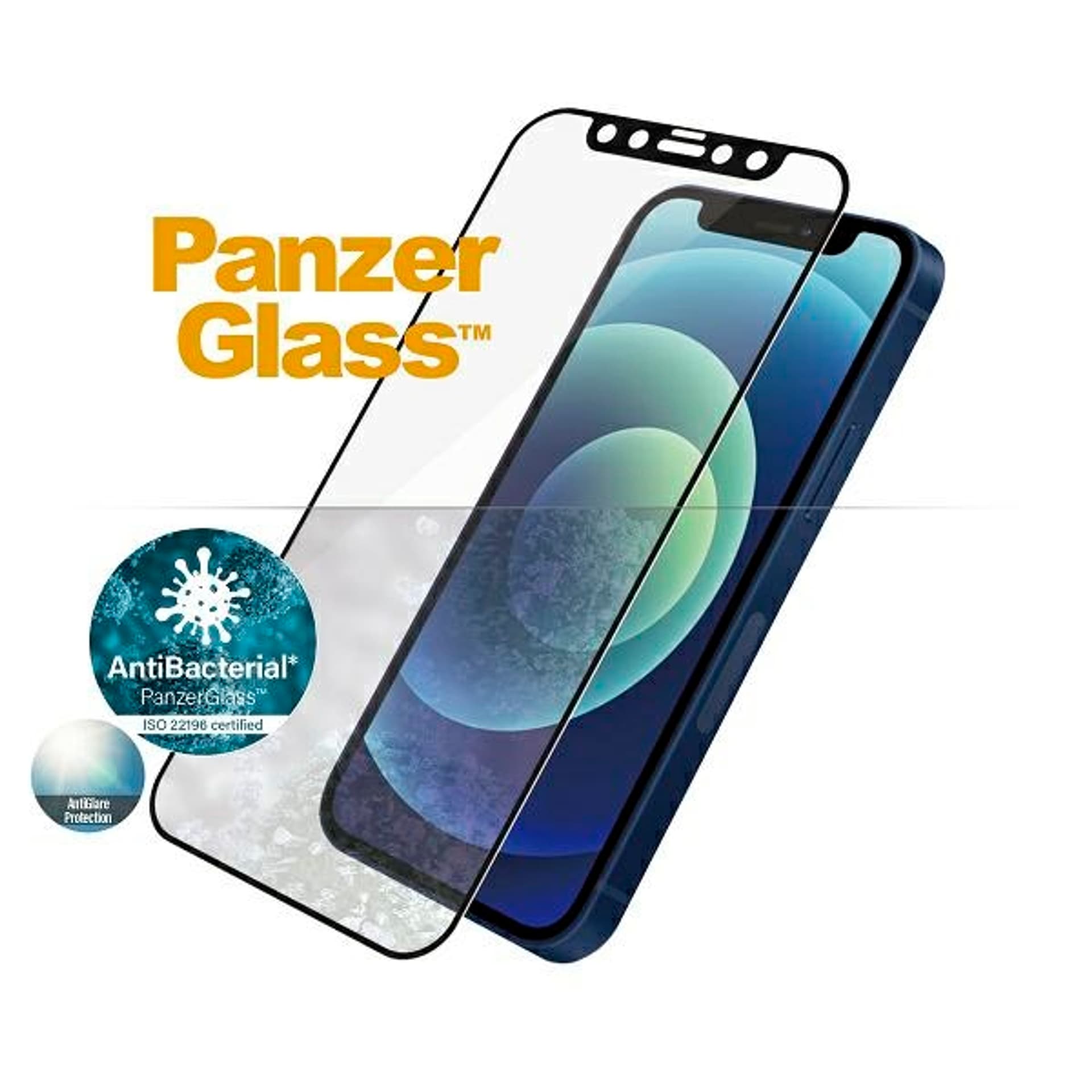 

PanzerGlass E2E Anti-Glare iPhone 12 Mini Case Friendly AntiBacterial Anti-Glare czarny/black