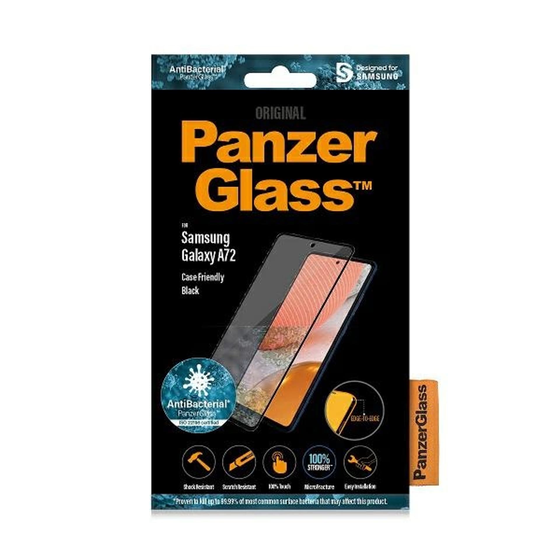 

PanzerGlass E2E Microfracture Sam A72 A725 Case Friendly AntiBacterial czarny/black
