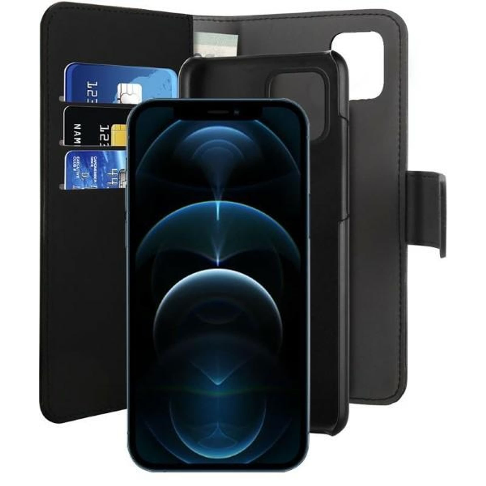 

Puro Wallet Detachable iPhone 12/12 Pro 6,1" 2w1 czarne/black IPC1261BOOKC3BLK