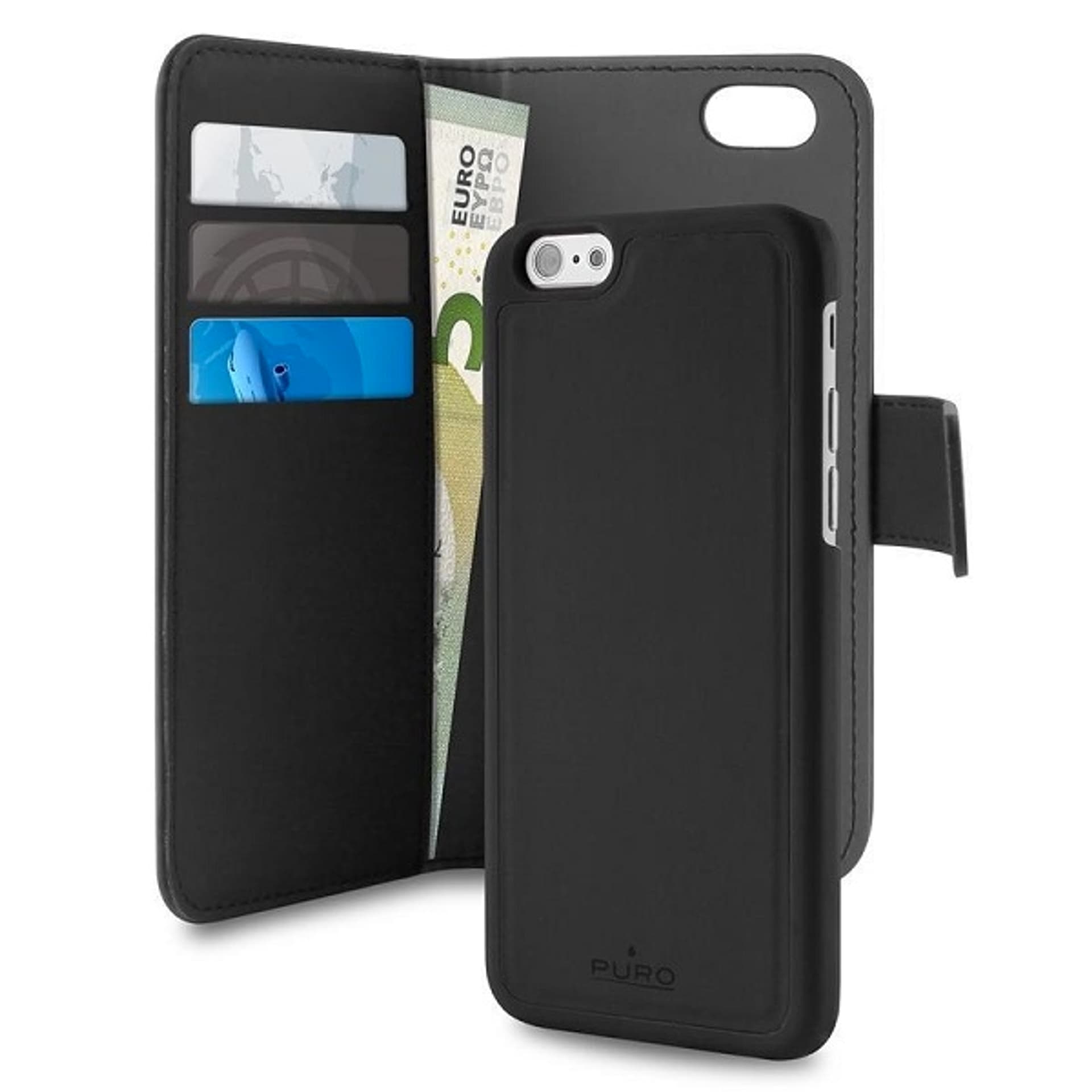 

Puro Wallet Detachable iPhone 7 2w1 czarne/black 8/SE 2020 / SE 2022 IPC747BOOKC3BLK