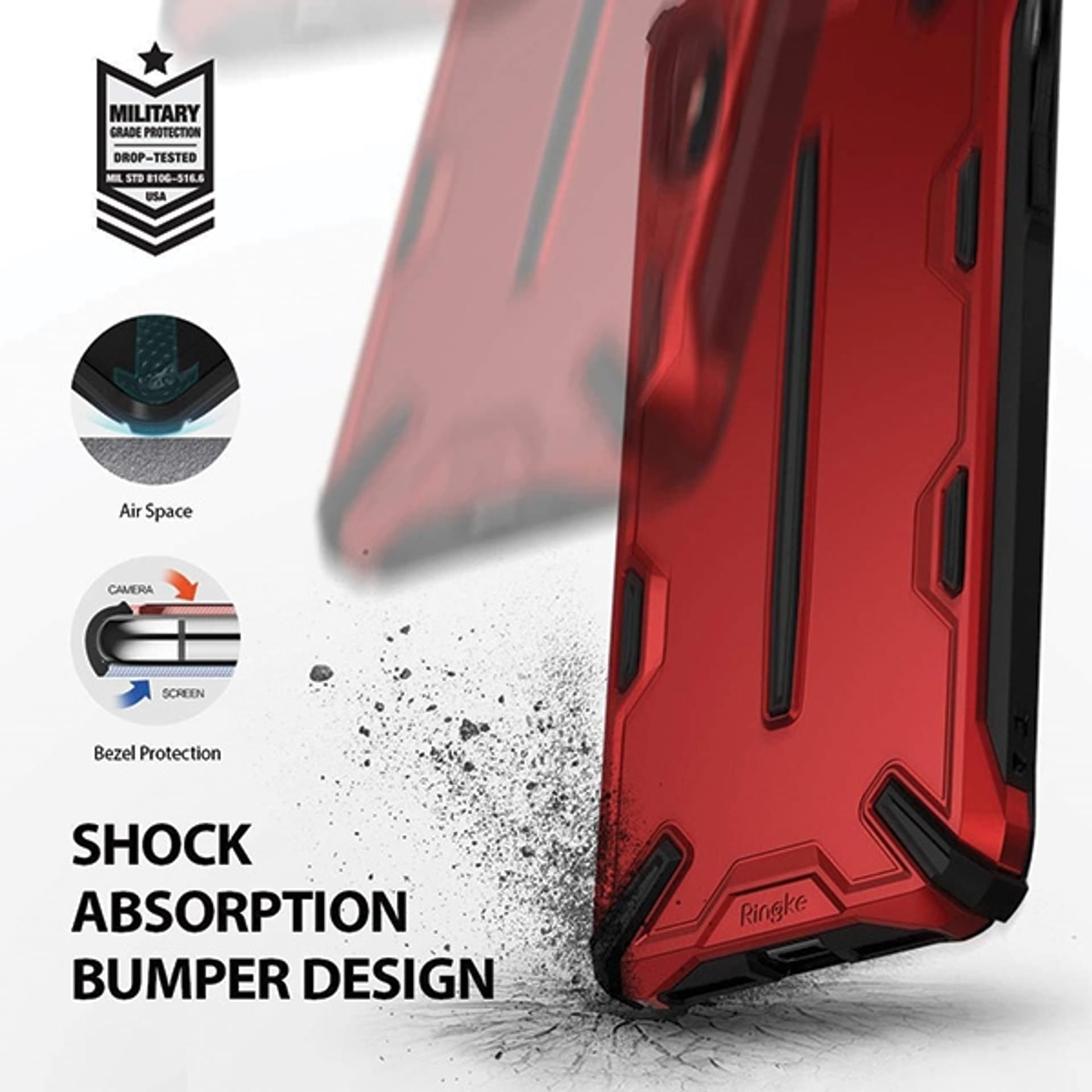 

Ringke Dual X iPhone Xs Max czerwony /iron red DXAP0008