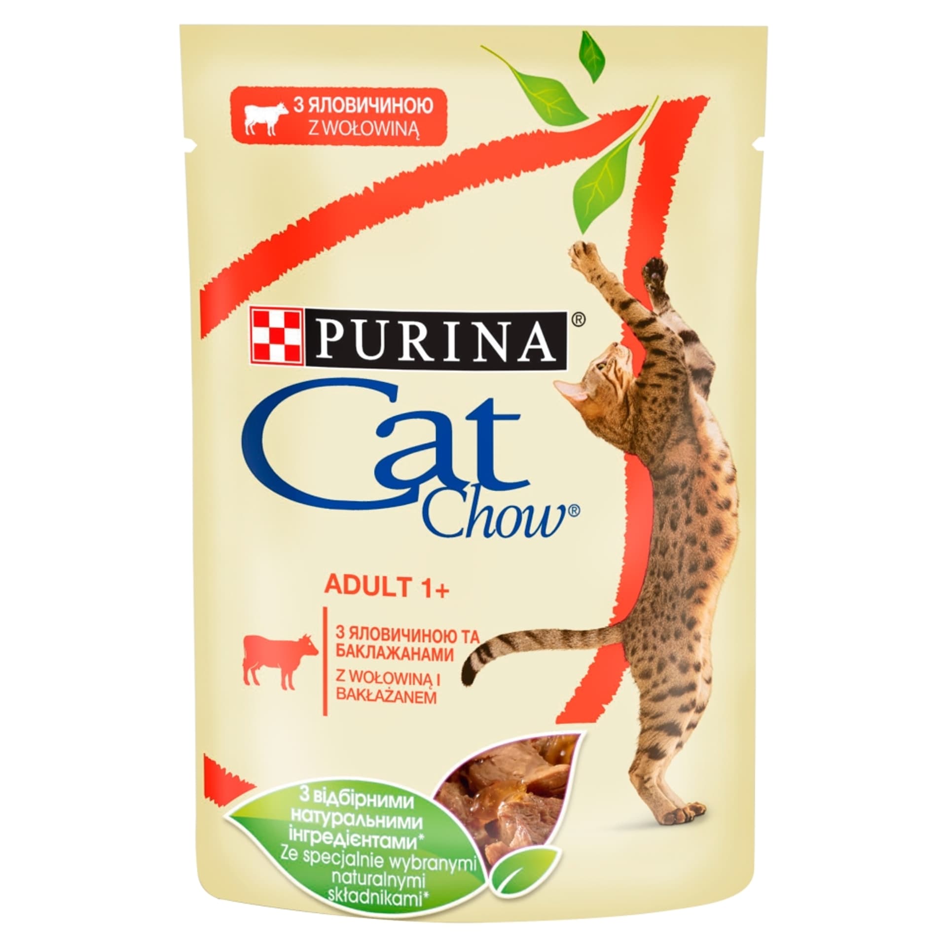 

PURINA CAT CHOW Adult mokra karma dla kota z wołowiną i bakłażanem 85g