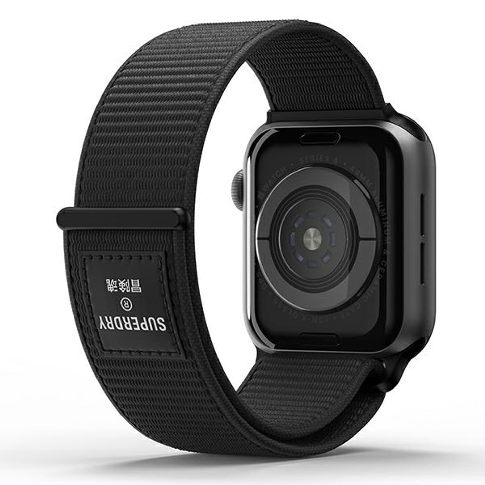 

SuperDry Watchband Apple Watch 38/40/41 mm Series 4/5/6/7/8/SE/SE 2 Nylon Weave czarny/black 41673