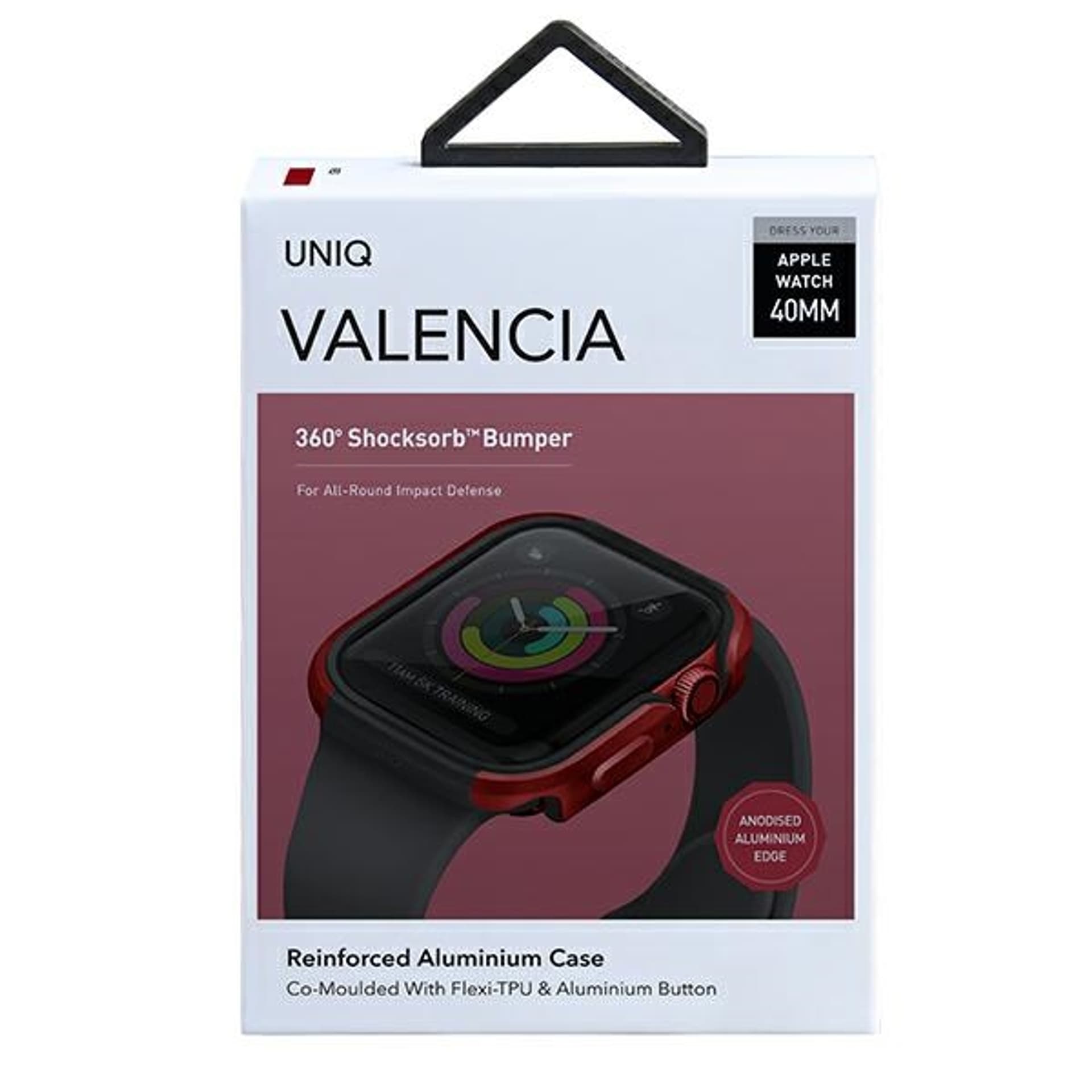 

UNIQ etui Valencia Apple Watch Series 4/5/6/SE 40mm. czerwony/crimson red