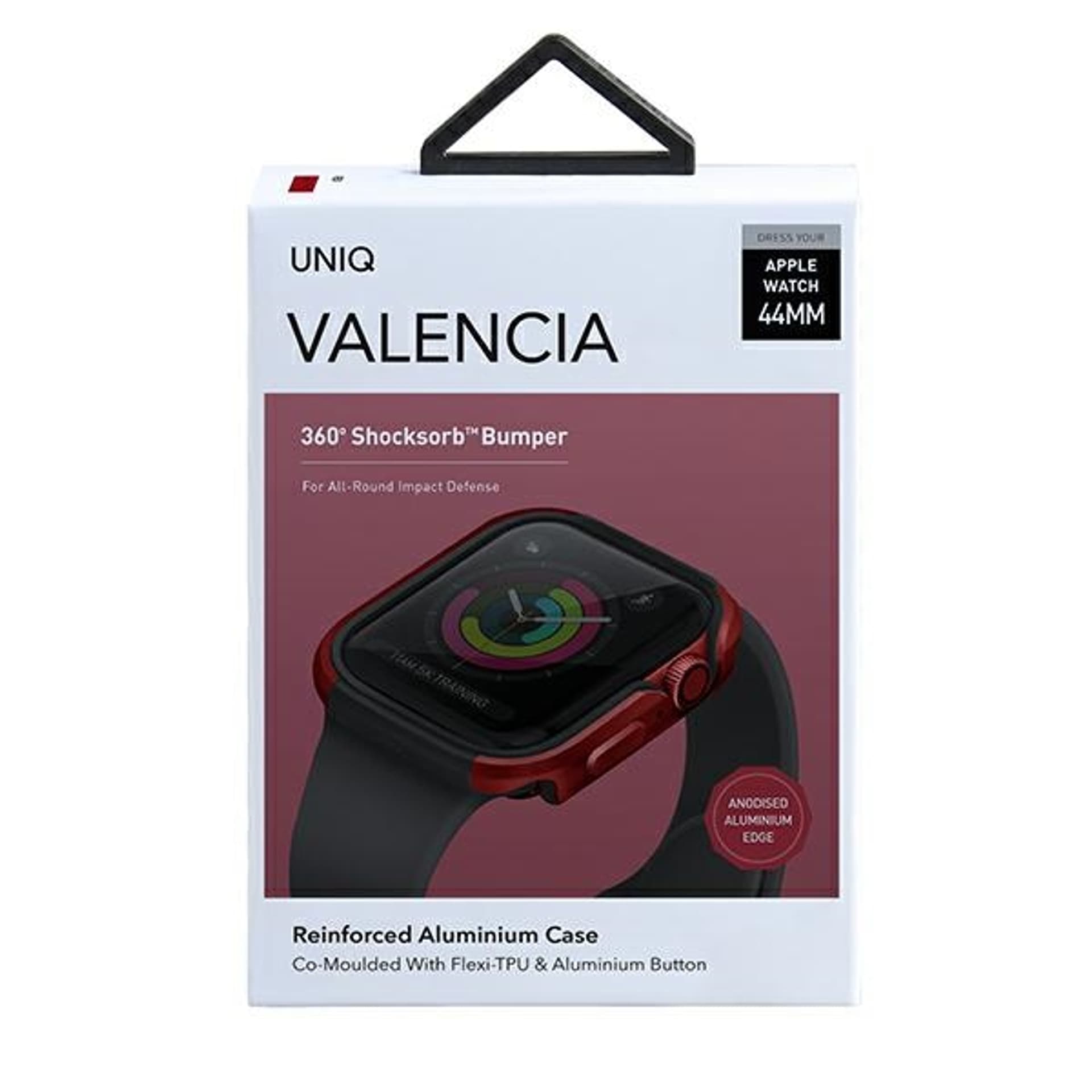 

UNIQ etui Valencia Apple Watch Series 4/5/6/SE 44mm. czerwony/crimson red