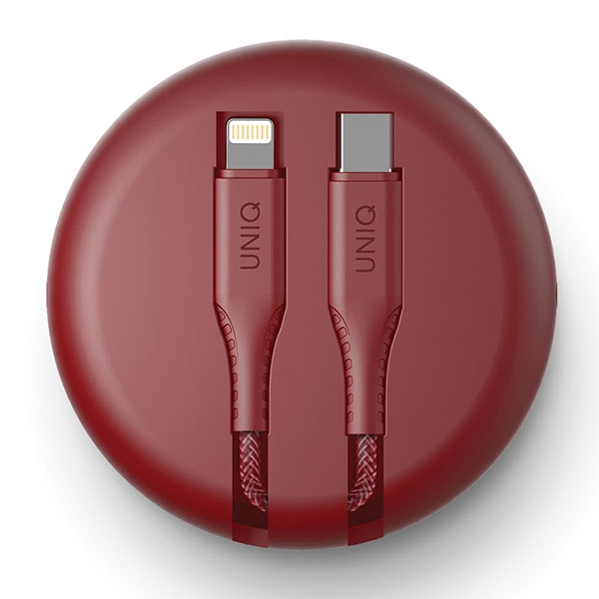 

UNIQ kabel MFI Halo USB-C-Lightning 18W nylonowy zwijany 1,2m czerwony/carmine red