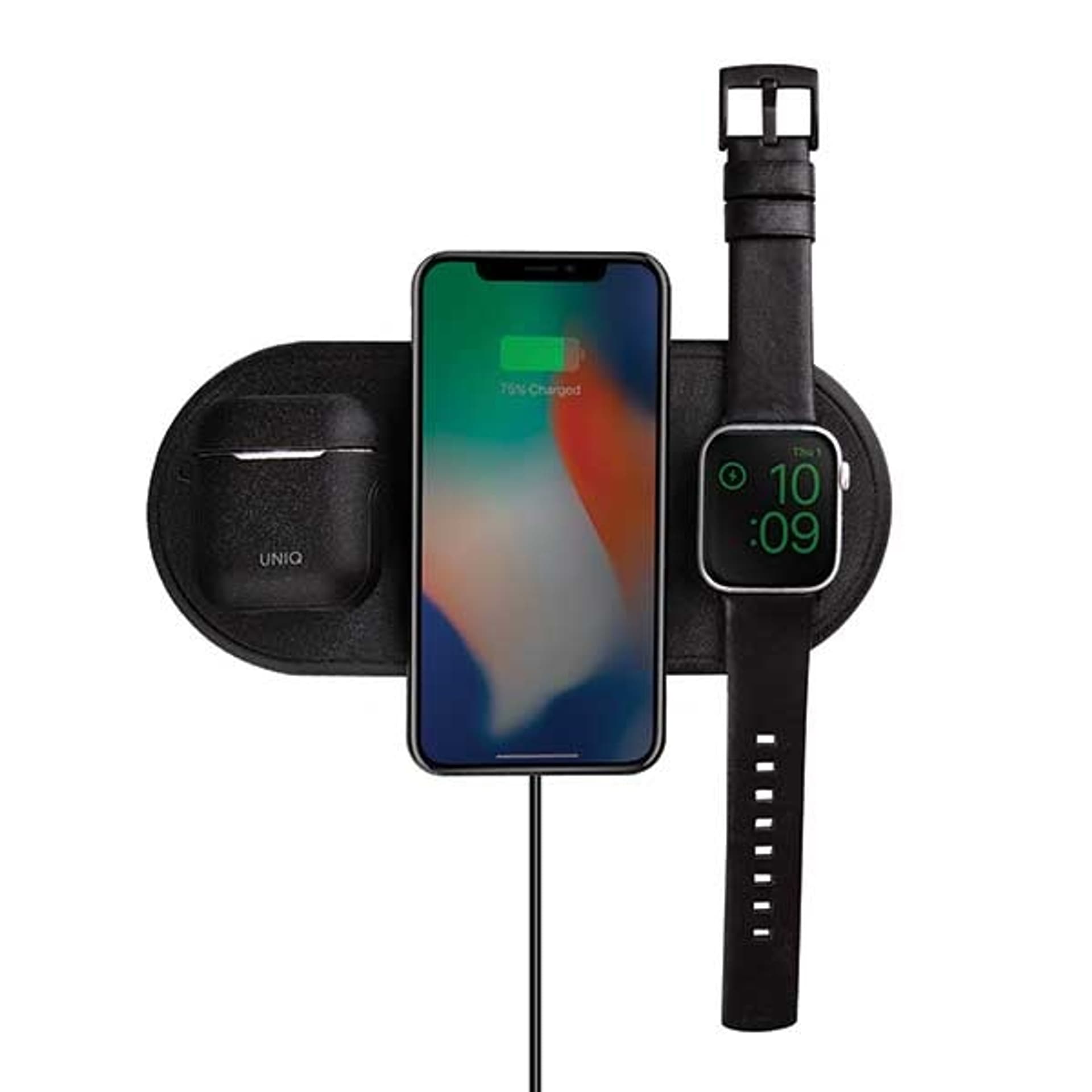 

UNIQ Ład. indukcyjna Aereo 3w1 10W Fast charge czarny/charcoal black (LITHOS Collective)