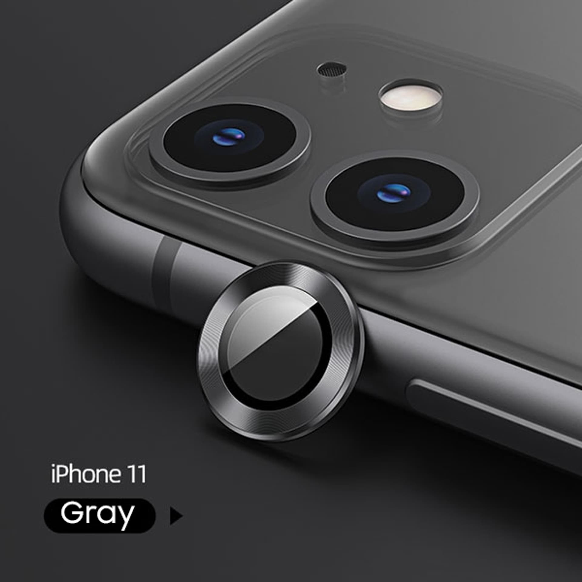 

USAMS Camera Lens Glass iPhone 11 Pro Max metal ring szary/grey BH573JTT01 (US-BH573)