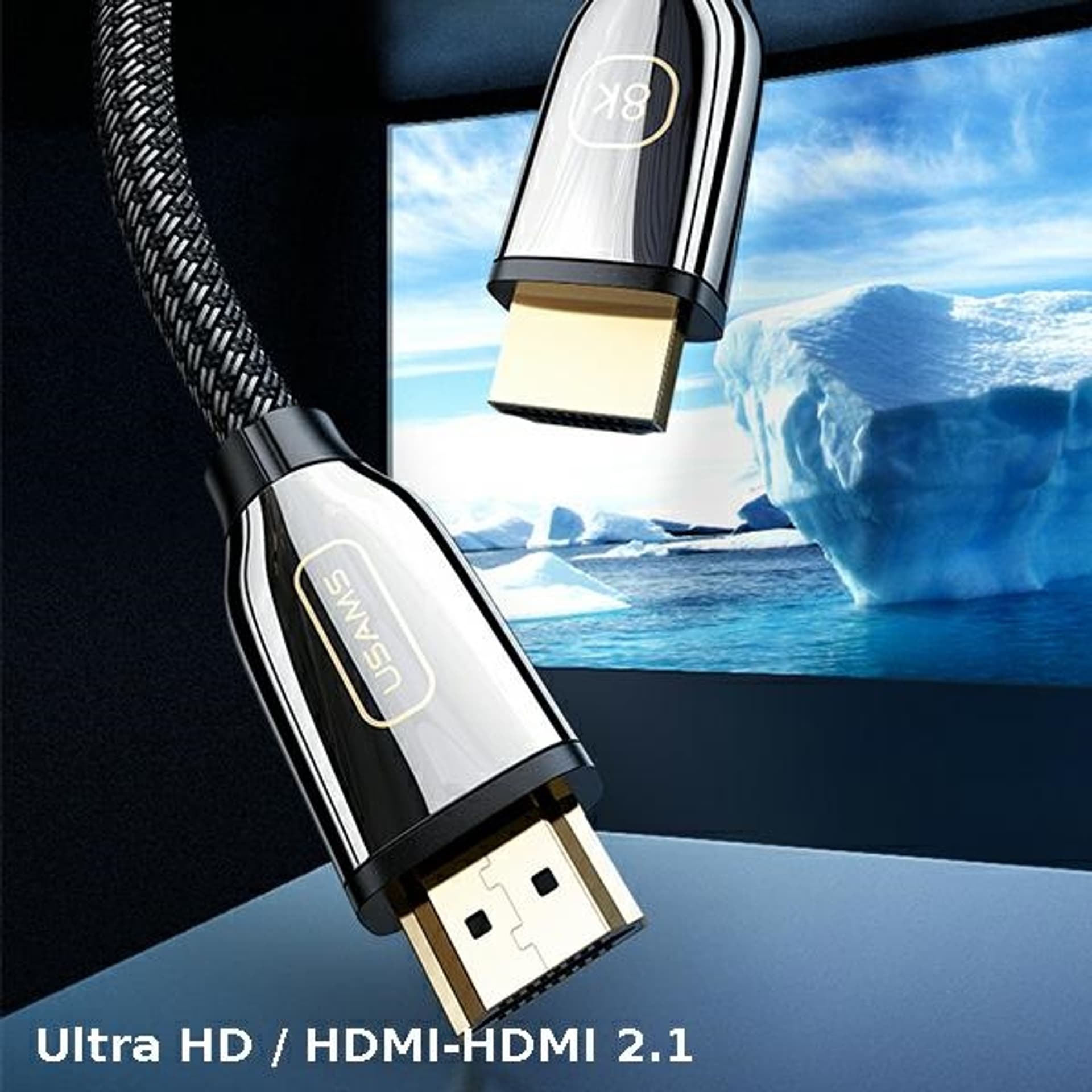 

USAMS Kabel HDMI - HDMI 2.1 U67 2m 8K czarny/black Ultra HD SJ497HD01 (US-SJ497)