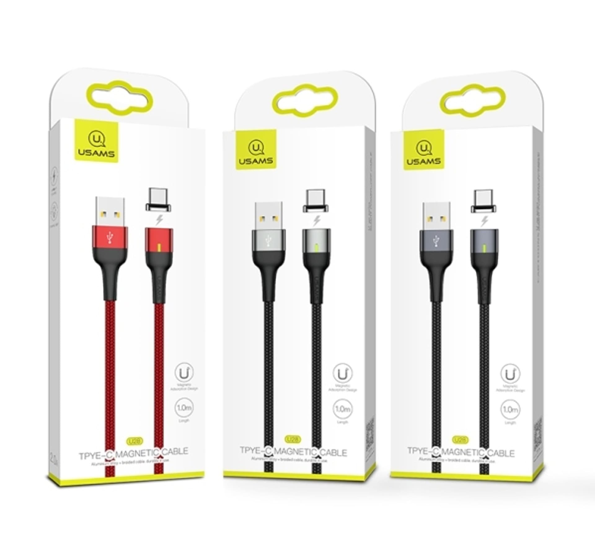 

USAMS Kabel magnetyczny U28 microUSB 3A Fast Charge 1m pleciony szary/grey SJ328USB03 (US-SJ328)