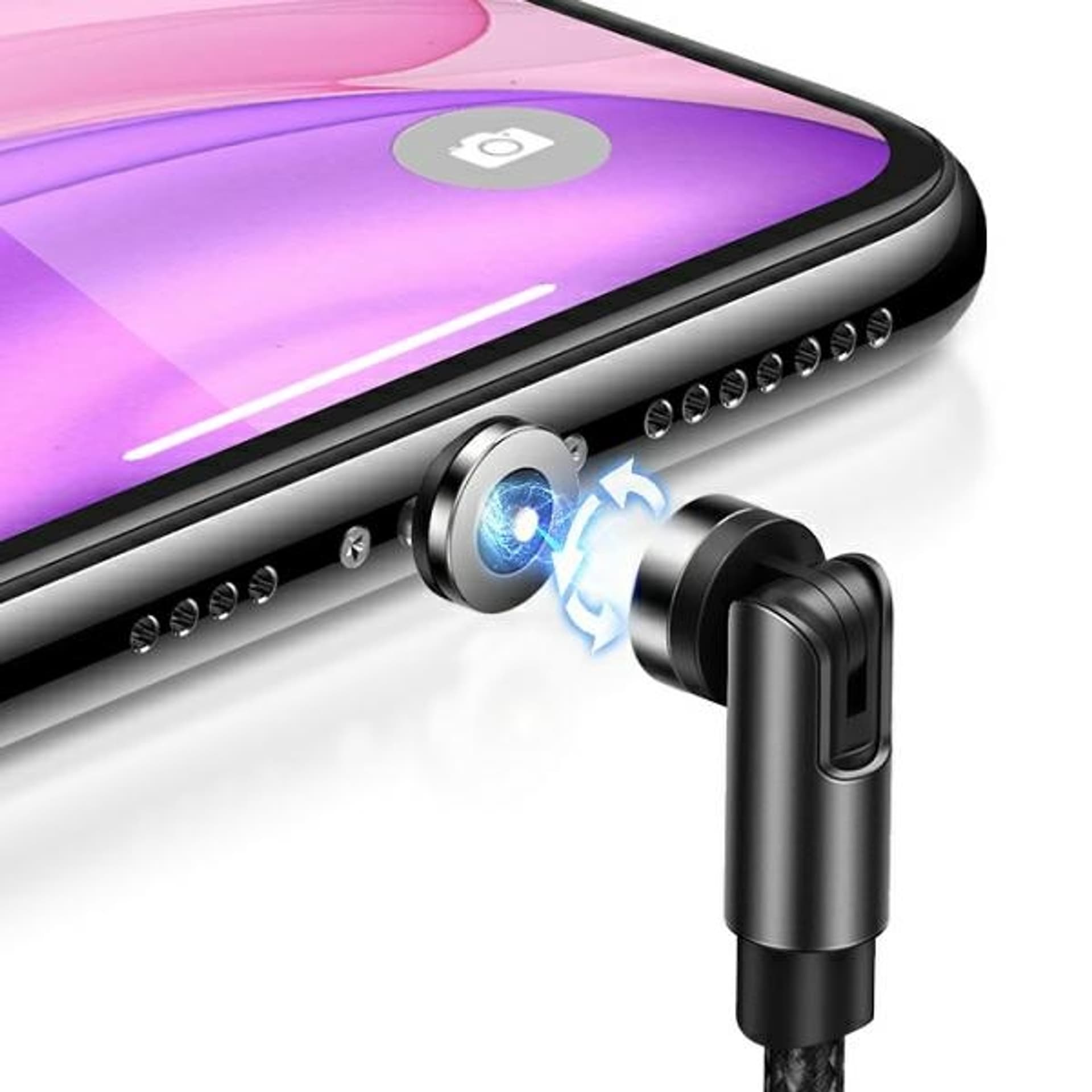 

USAMS Kabel magnetyczny U59 USB-C 2.1A Fast Charge 1m pleciony czarny/black SJ473USB01 (US-SJ473) regulowany kąt, Us-sj473) regulowany ką