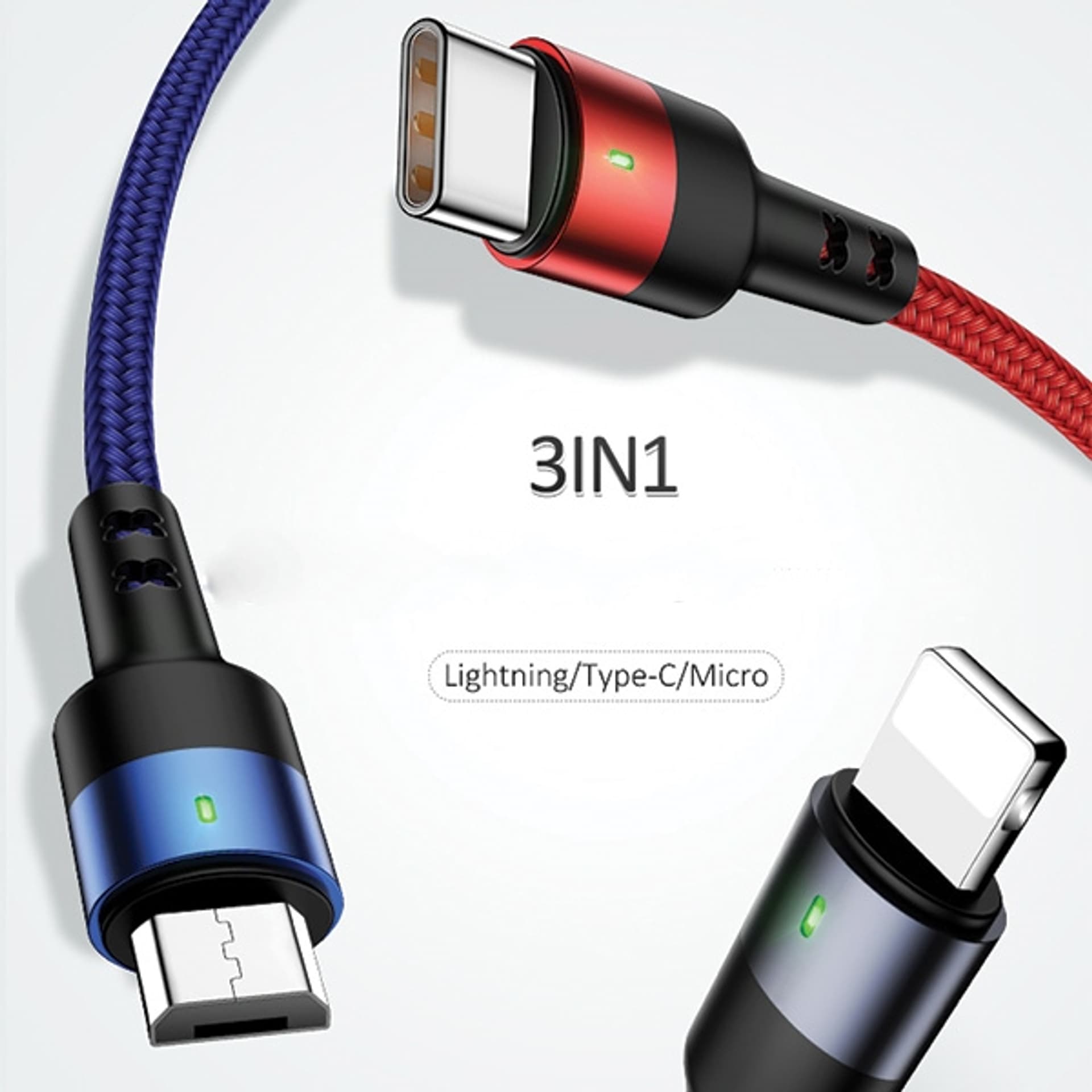 

USAMS Kabel pleciony U26 3w1 3m 2A Fast Charge (lightning/microUSB/USB-C) SJ412USB01 (US-SJ412)